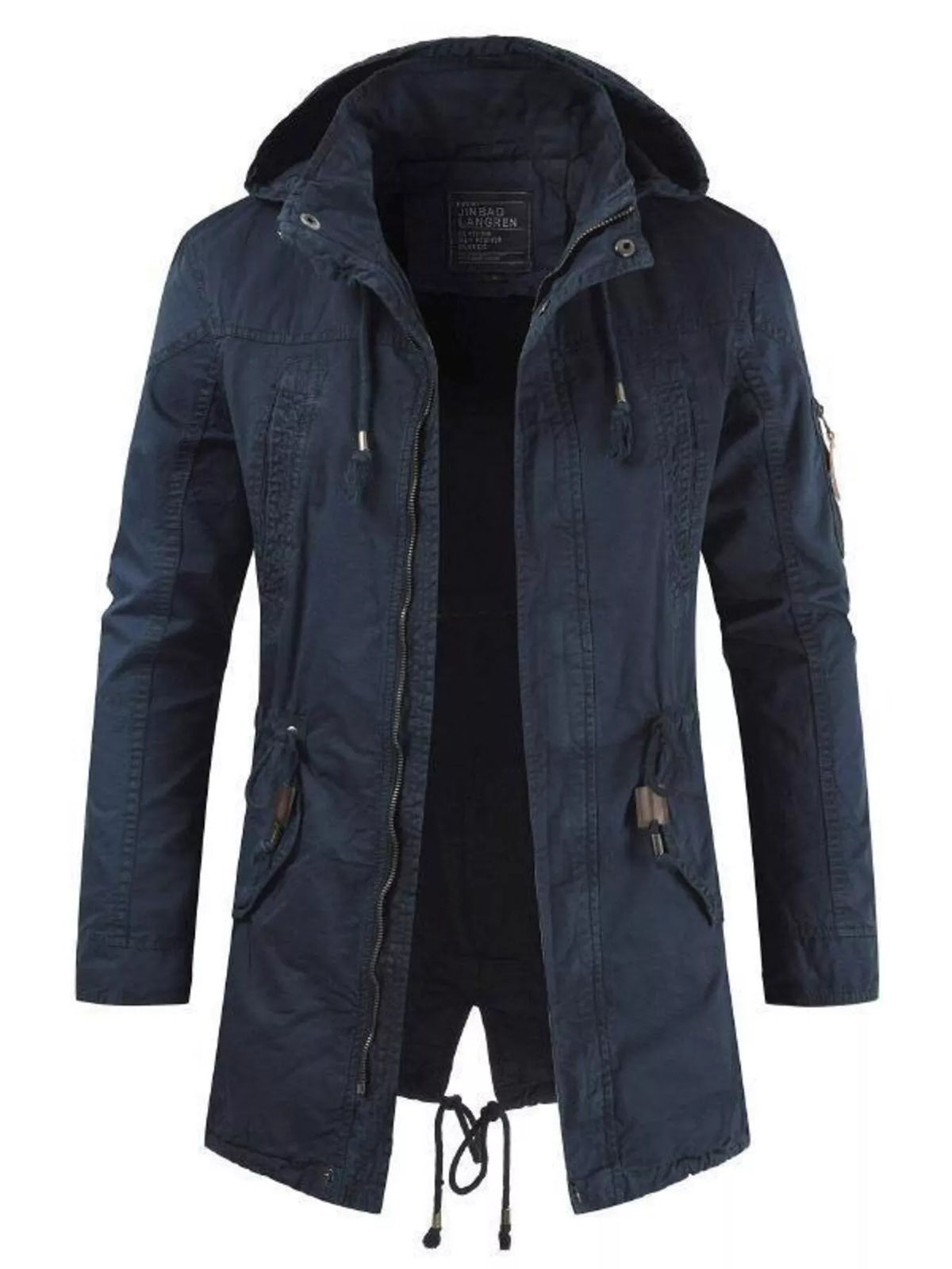Men's Plus Size Drawstring Casual Hooded Parka Coat - Lilixa.store
