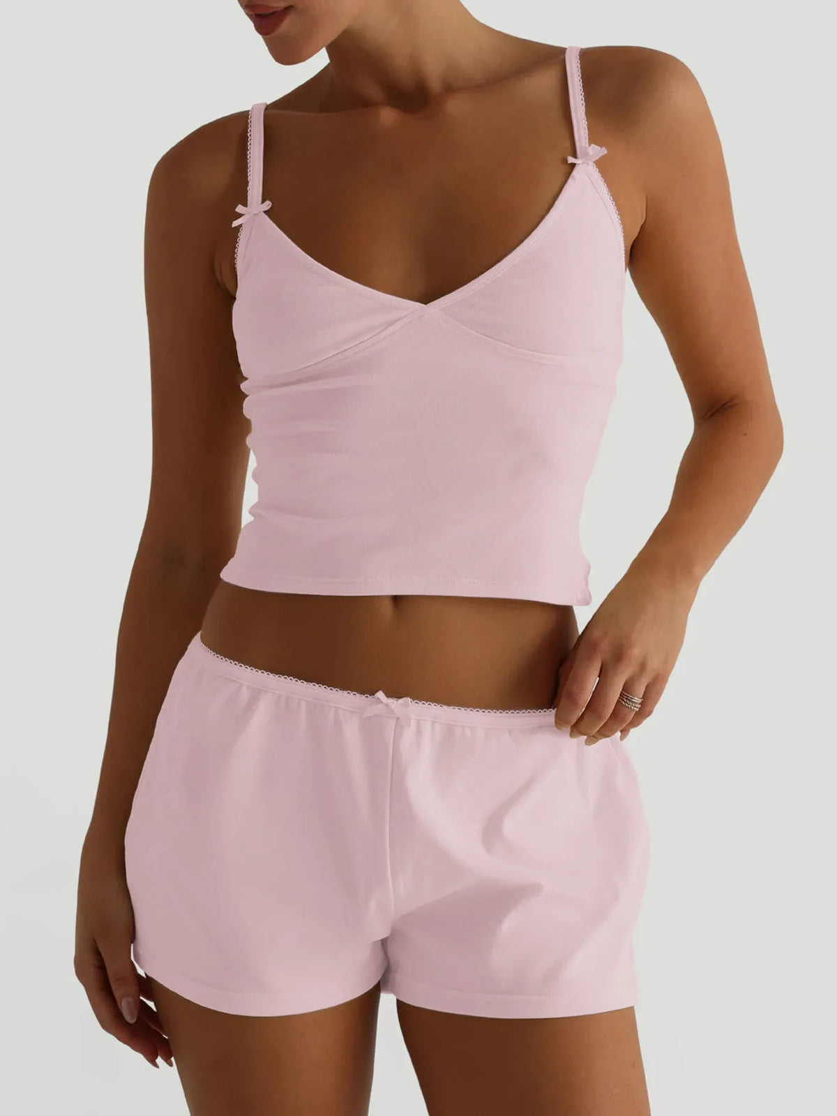 V-Neck Cami and Shorts Set - Lilixa.store