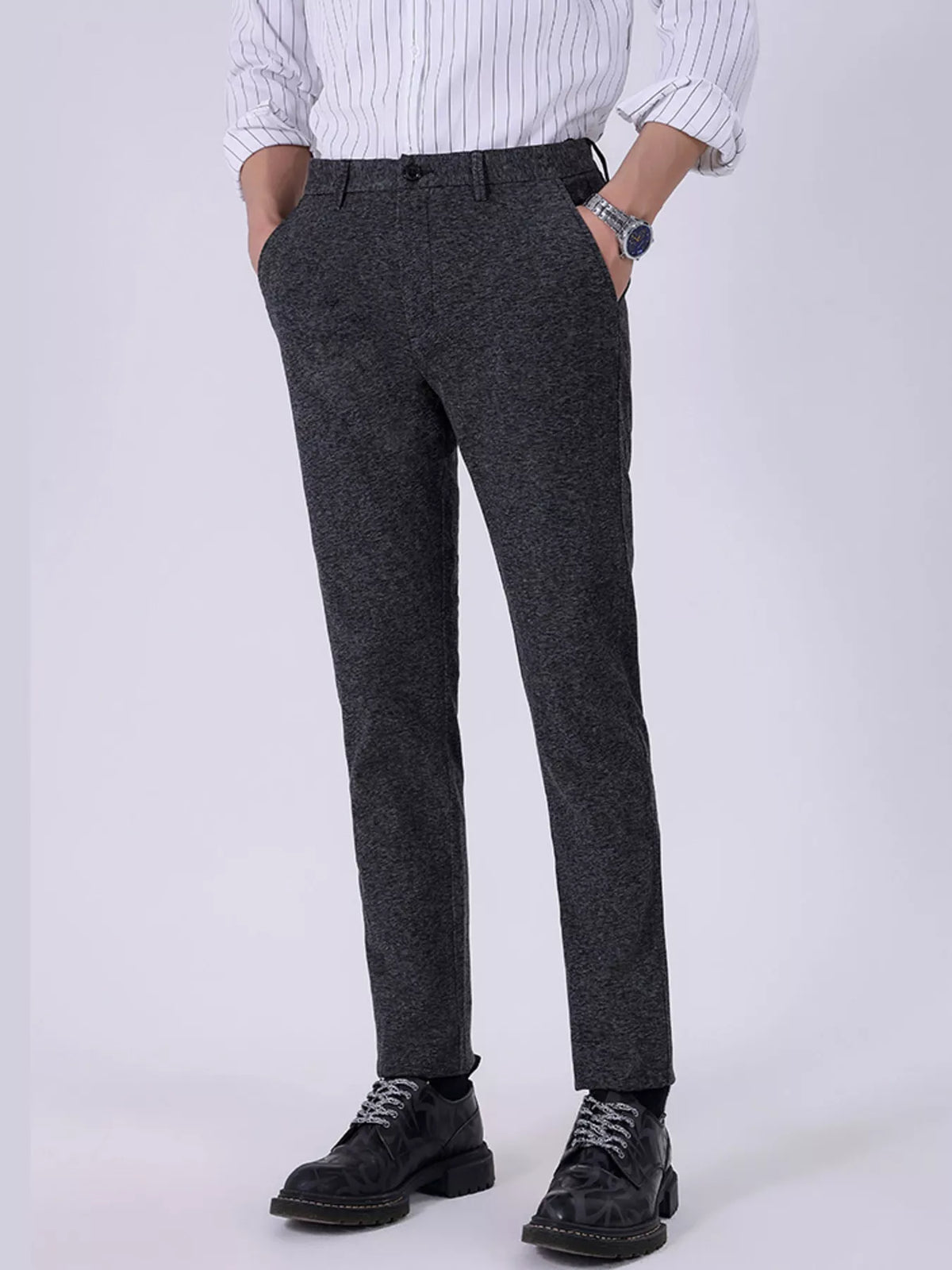 Men's Slim Fit Pants in Dark Gray