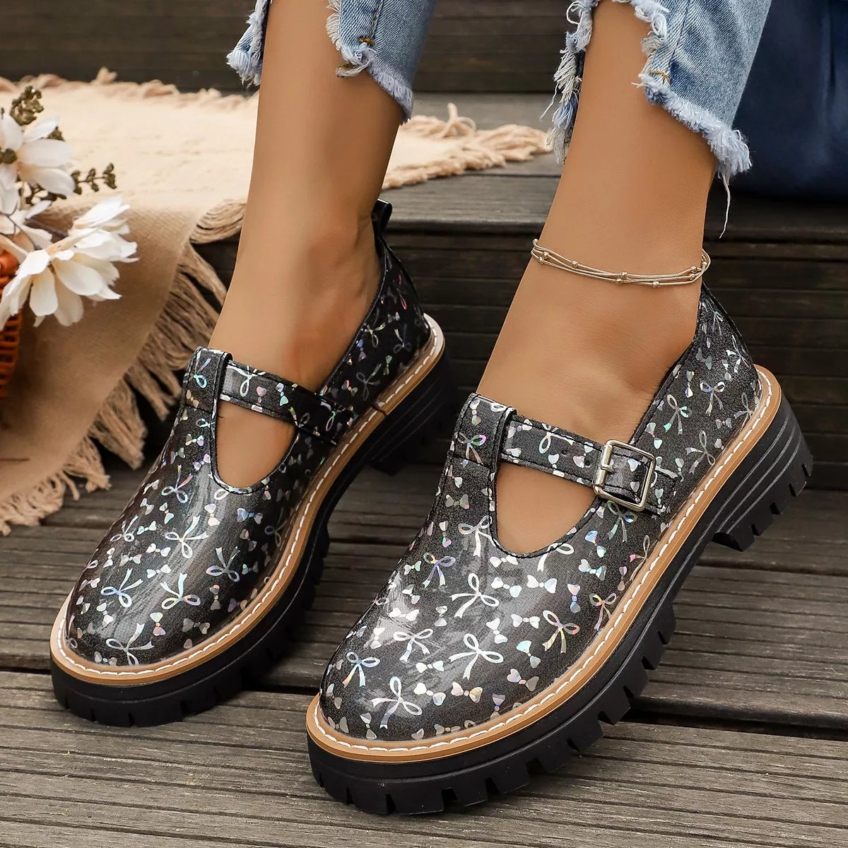 Round Toe Platform Loafers - Lilixa.store