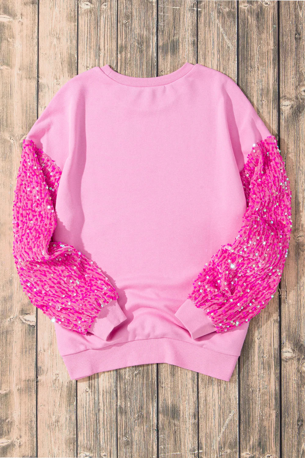 Valentine’s Day Sequin Heart Long Sleeve Sweatshirt - Lilixa.store