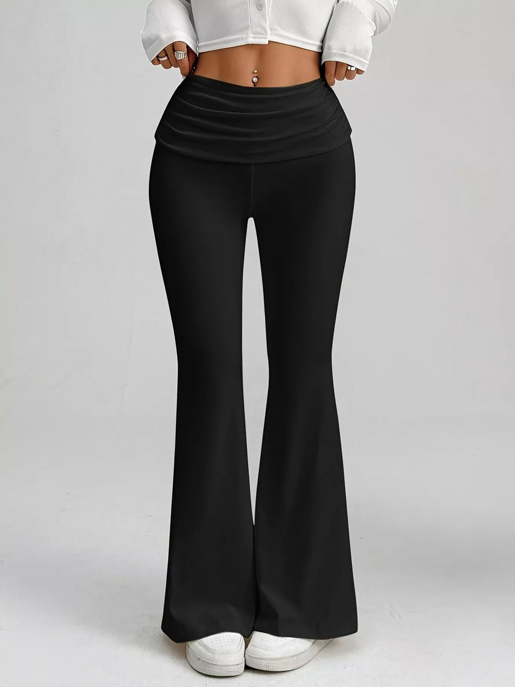 High-Waisted Polka Dot Flare Pants - Lilixa.store