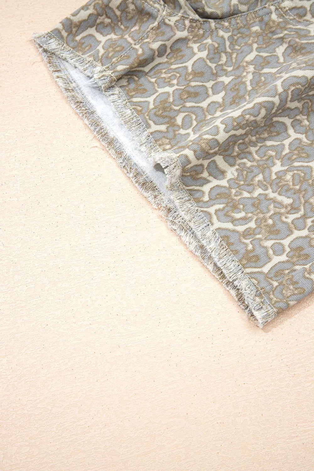 Raw Edge Leopard Print Denim Shorts - Lilixa.store