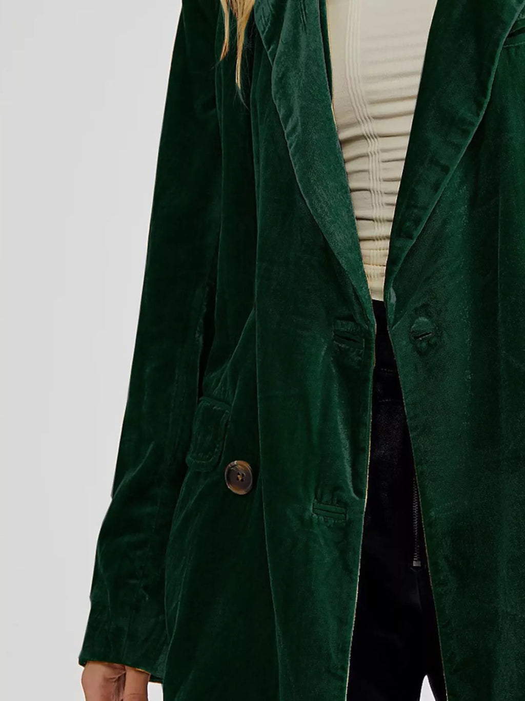 Lapel Collar Button Up Blazer - Lilixa.store
