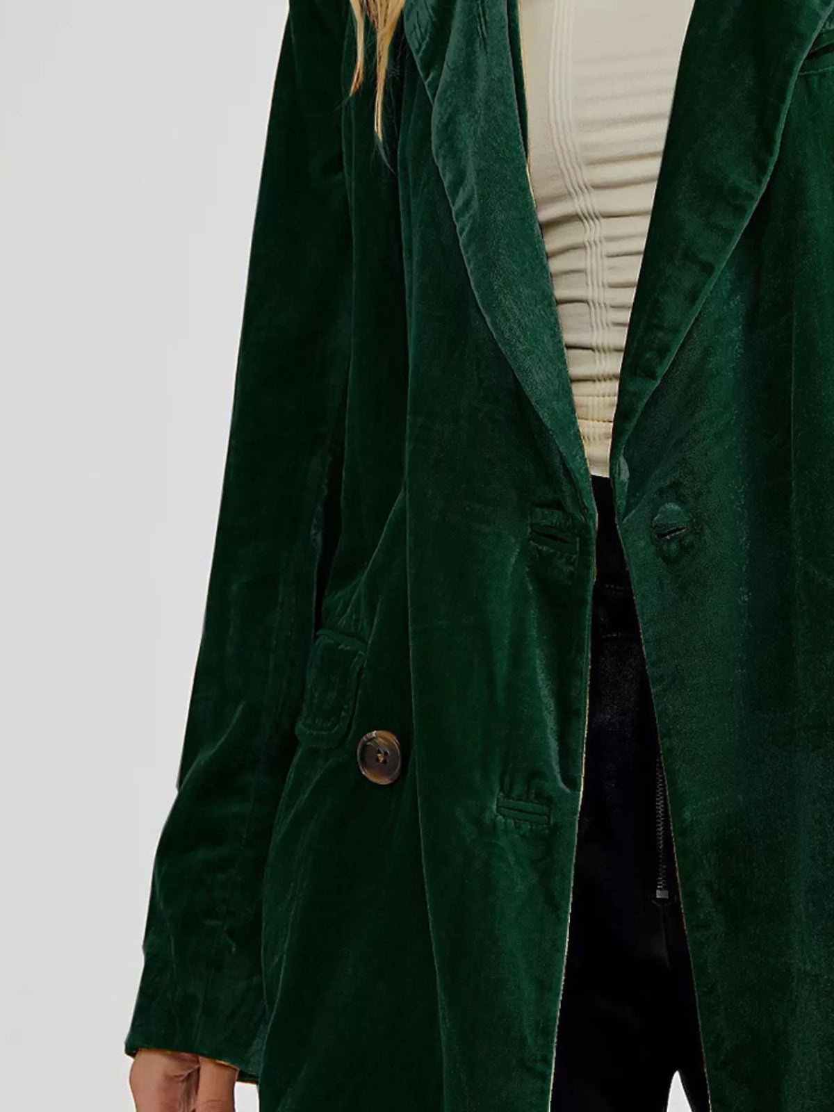 Lapel Collar Button Up Blazer - Lilixa.store