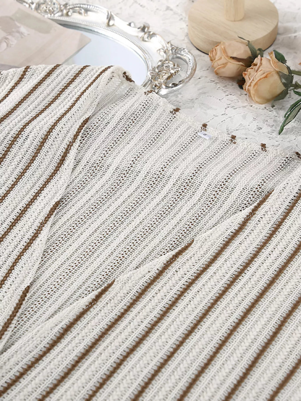 Striped Tie Front Top and Shorts Lounge Set - Lilixa.store
