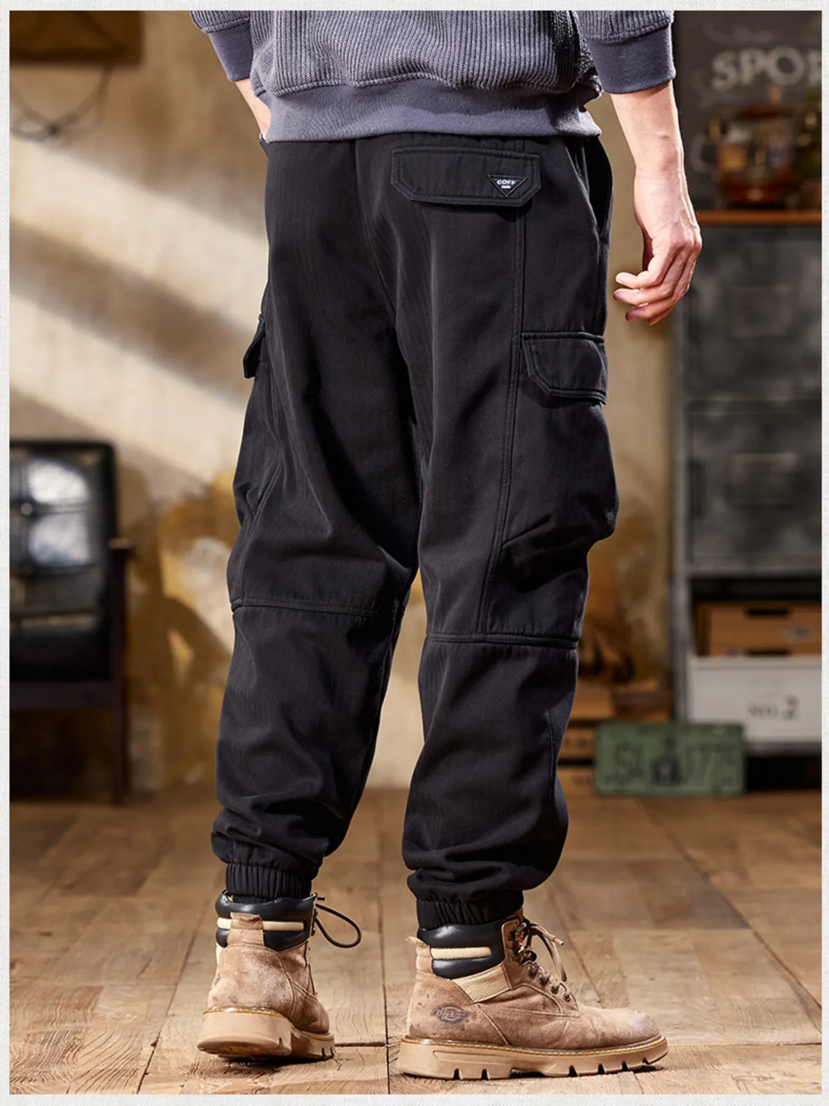 Men's Plus Size Casual Cargo Pants, view 5