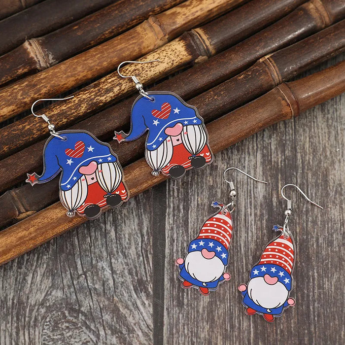 2 Pair Acrylic Gnome Earrings in Royal Blue