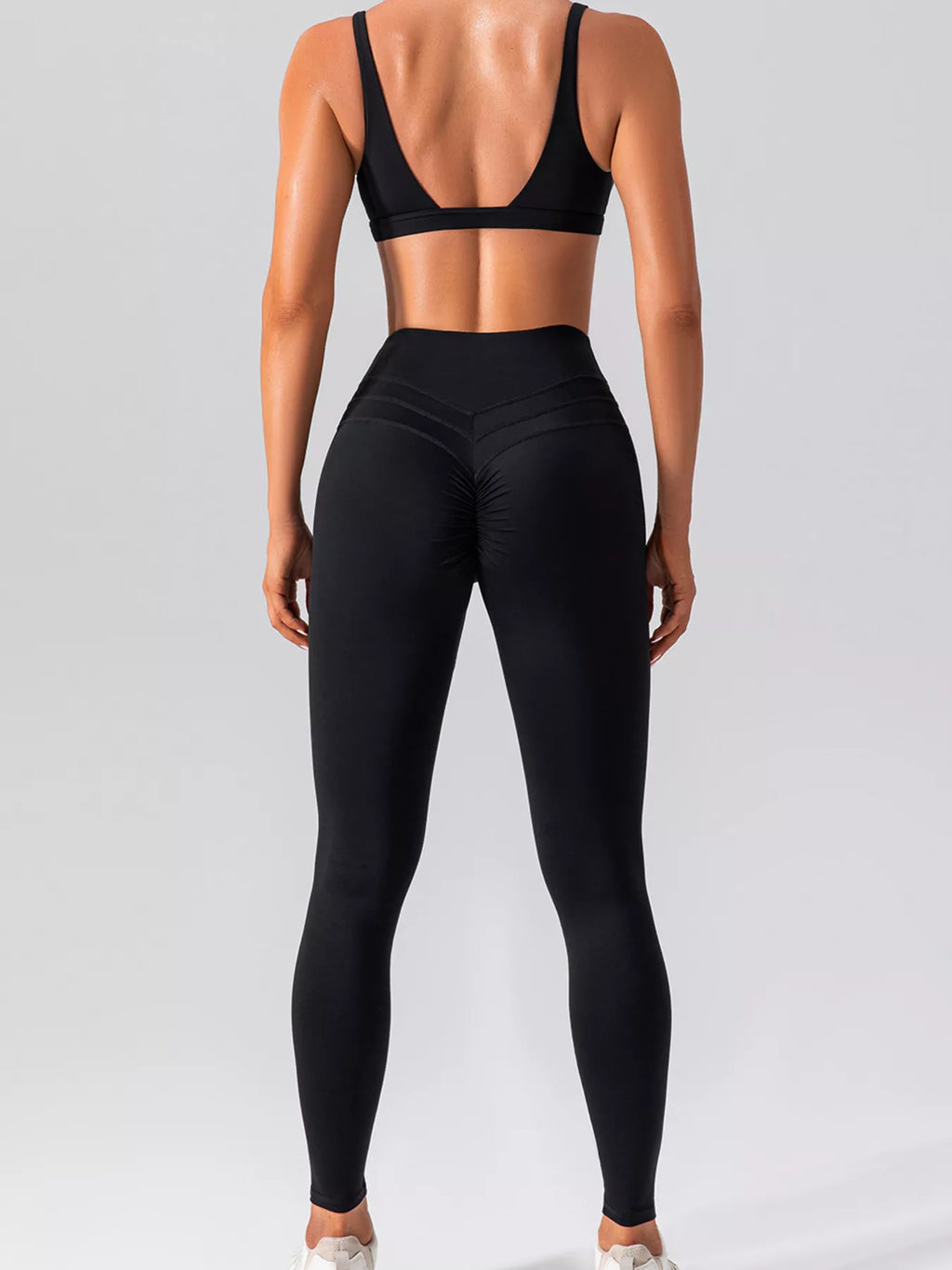 V-Neck Tank and High-Waisted Seamless Pants Active Set - Lilixa.store