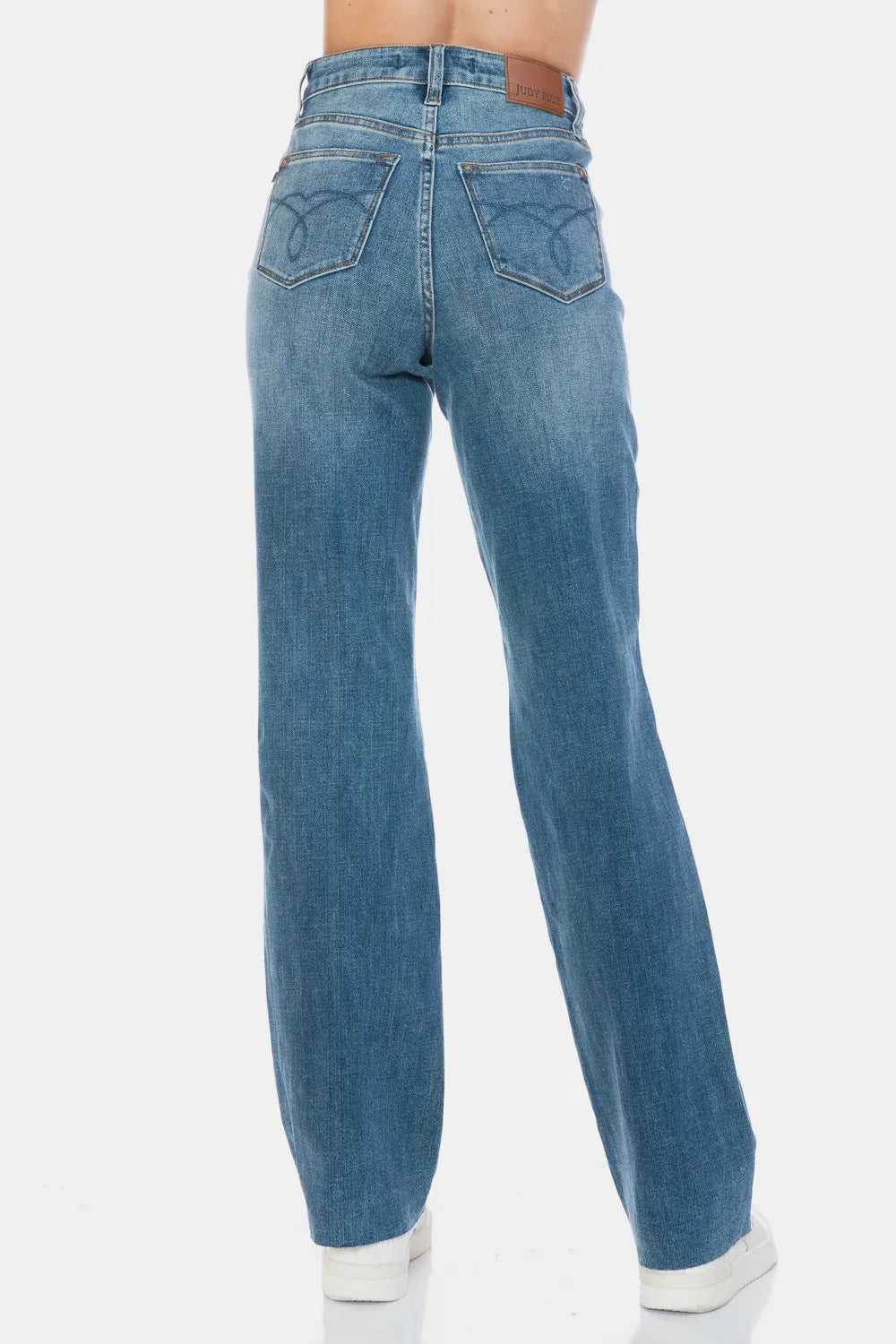 Judy Blue Full Size Tummy Control Cut Raw Hem Straight Jeans - Lilixa.store
