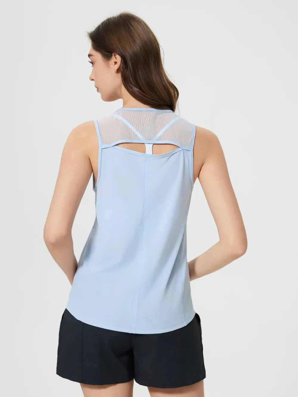 Millennia Cutout Back Round Neck Active Tank - Lilixa.store