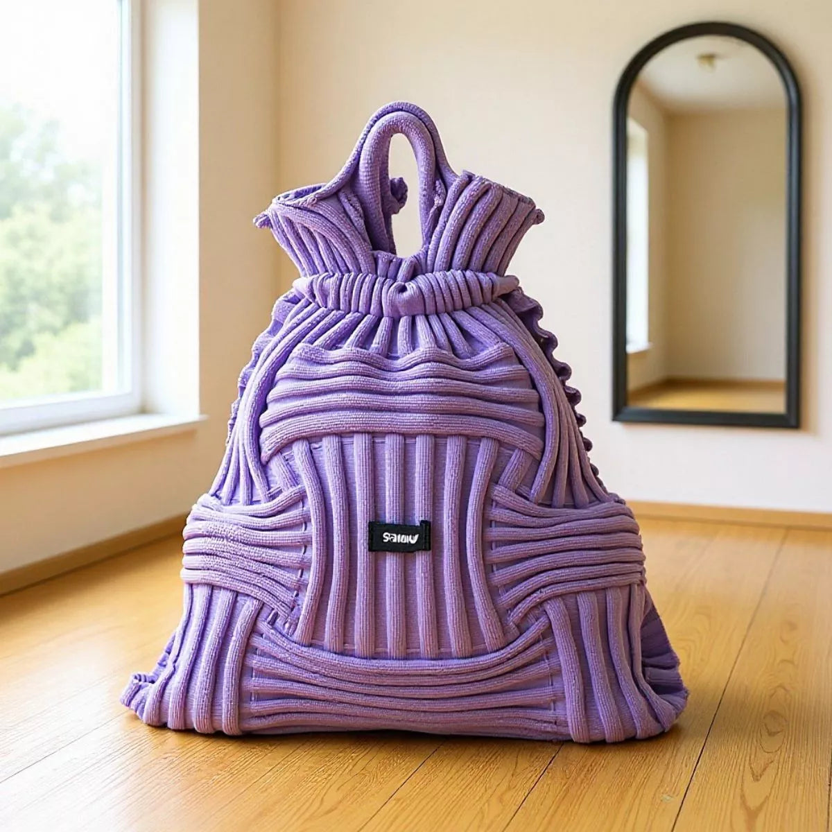 Textured Knit Backpack Bag