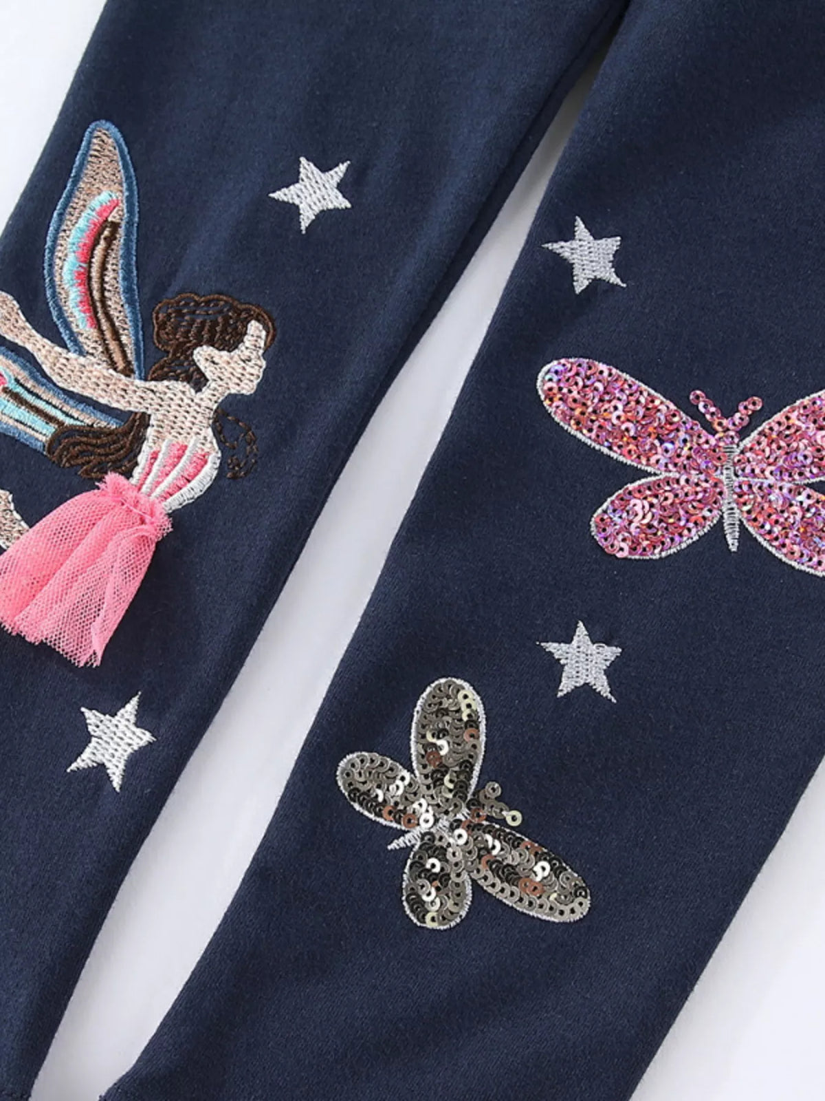 Children's Fairy Embroidered & Sequin Butterfly Leggings - Lilixa.store