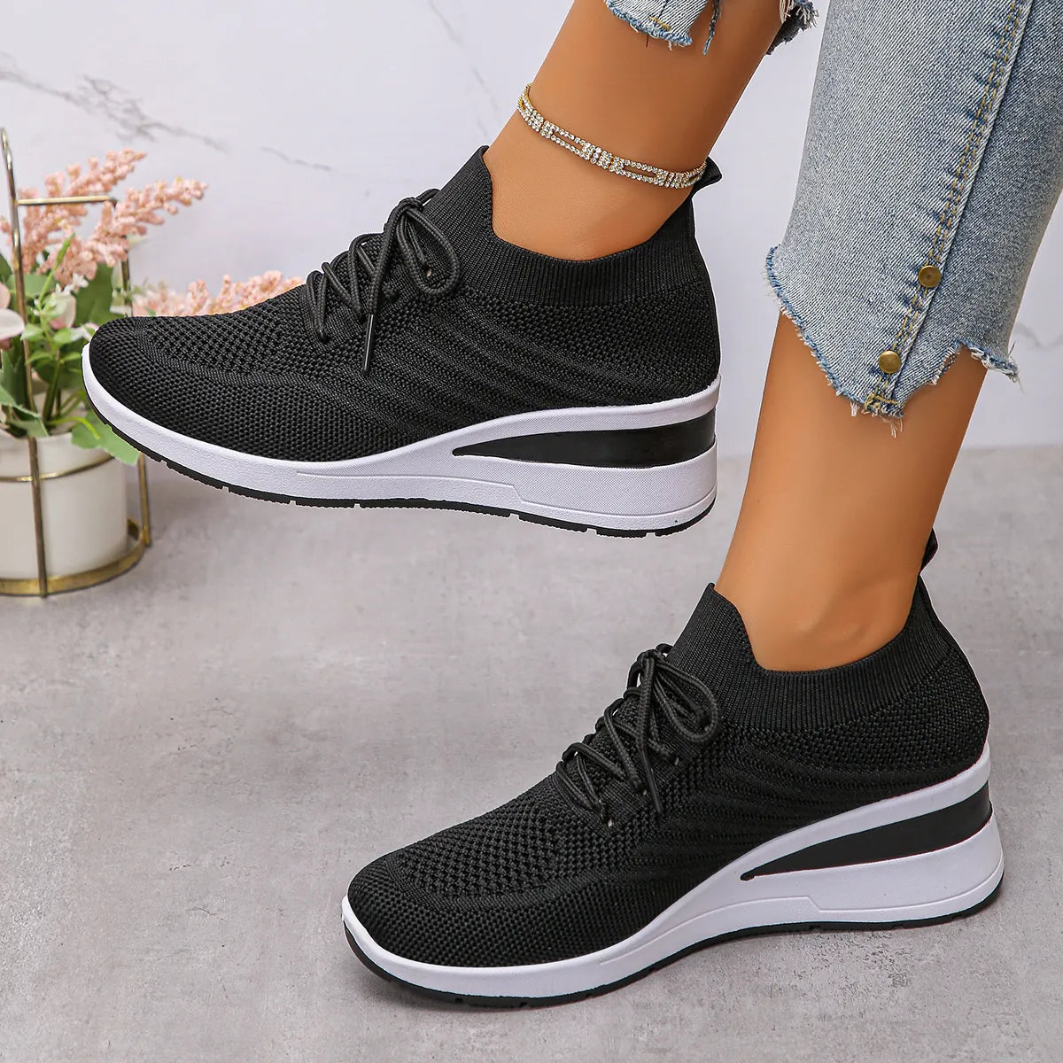 Lace Up Wedge Athletic - Lilixa.store