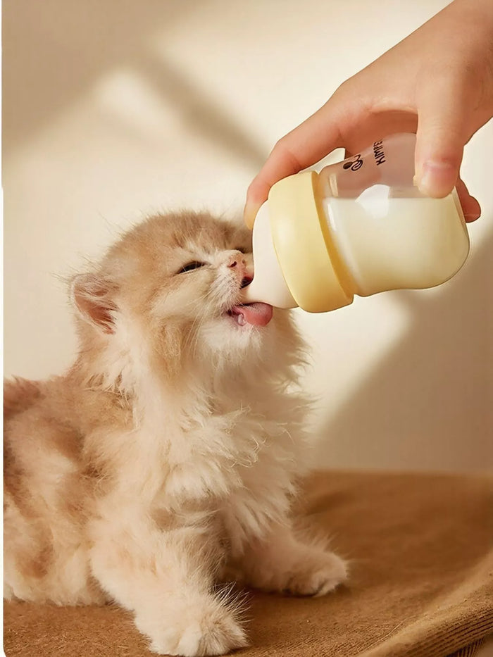 Anti-Choking Silicone Pet Nursing Bottle in Beige
