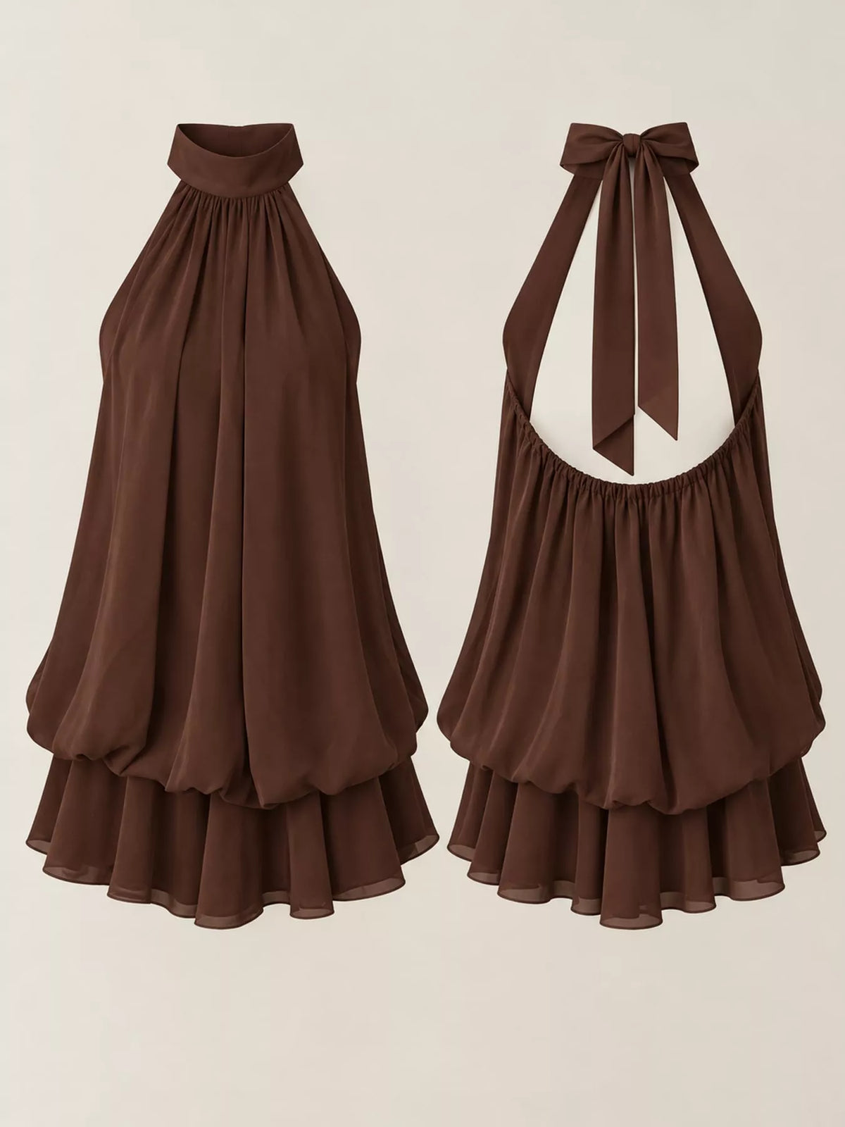 Halter Neck Ruched Mini Dress, view 13