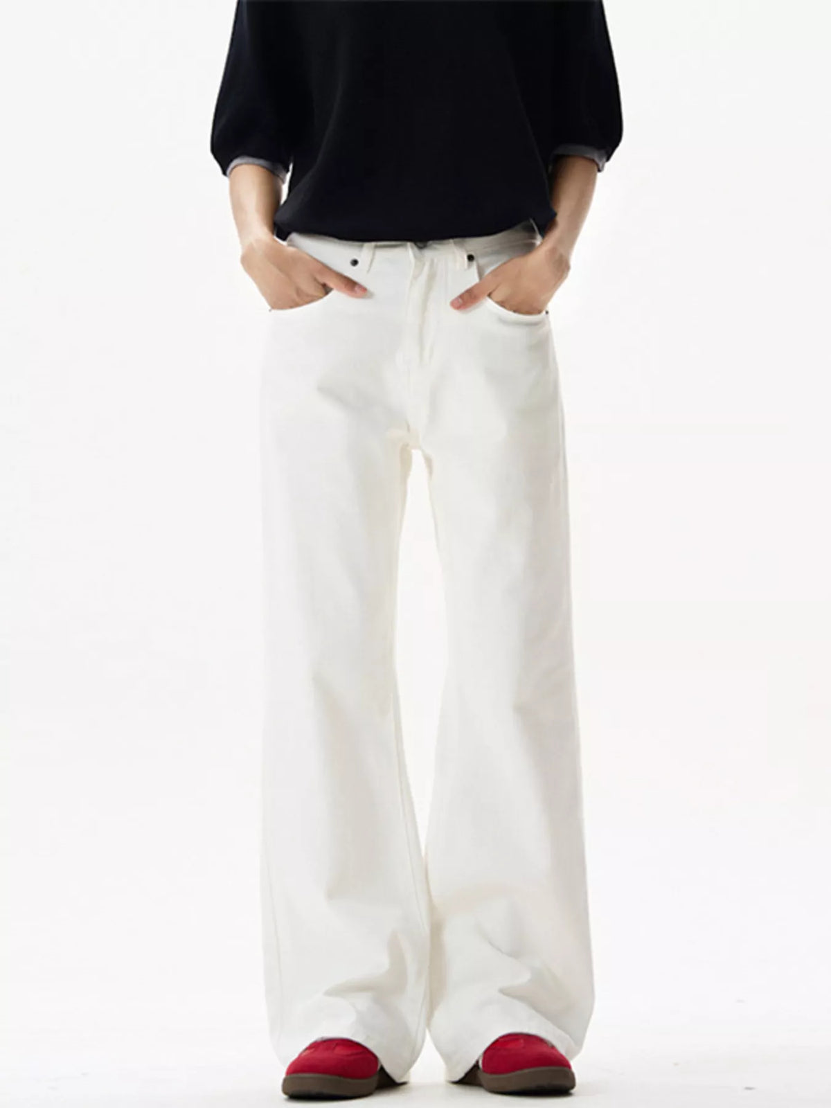 Men's Wide Leg Pants in White