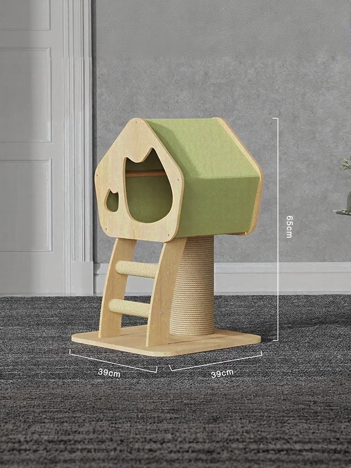 Modern Wooden Cat Condo with Scratching Post - Lilixa.store