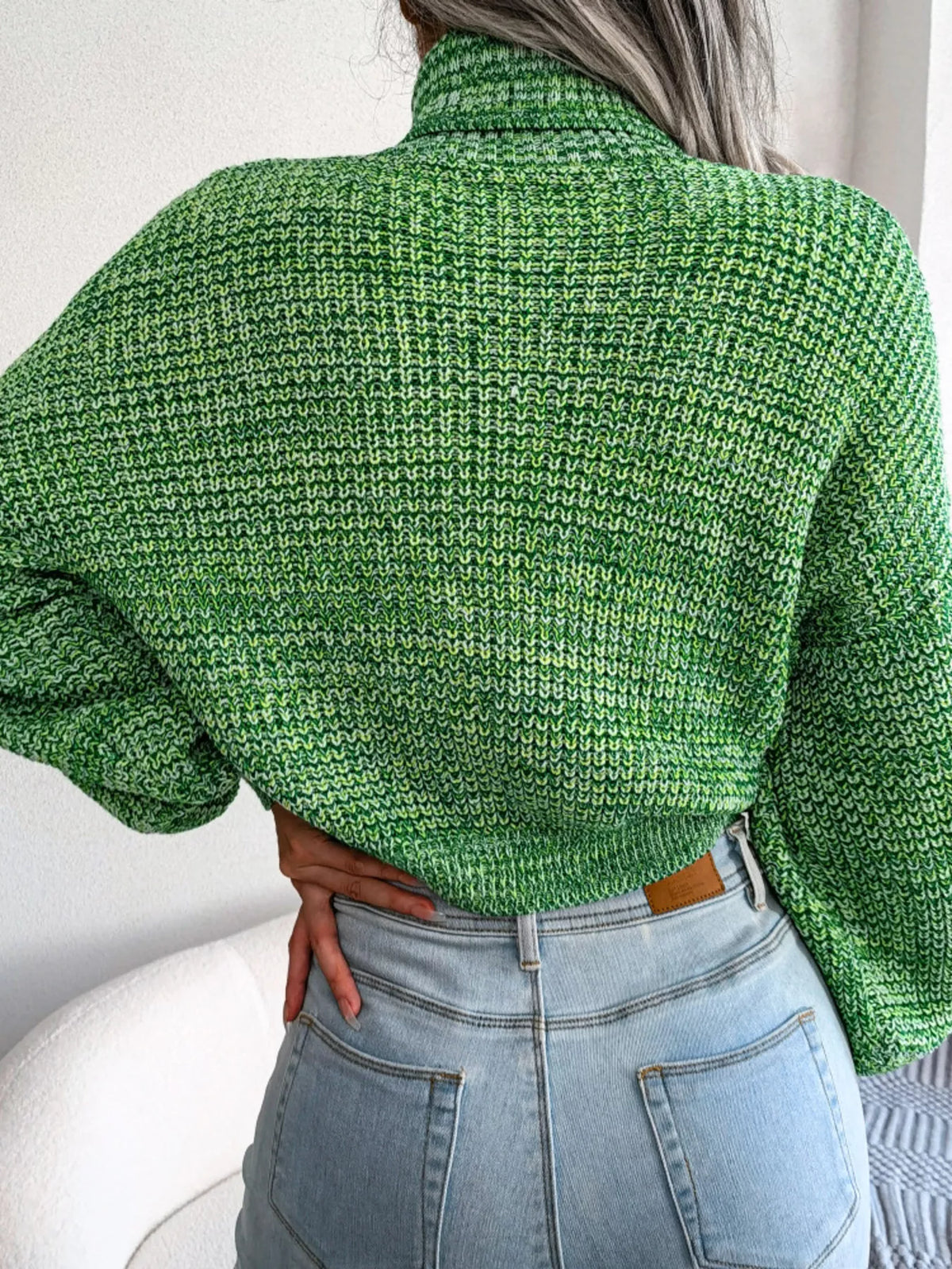 Turtleneck Dropped Shoulder Sweater