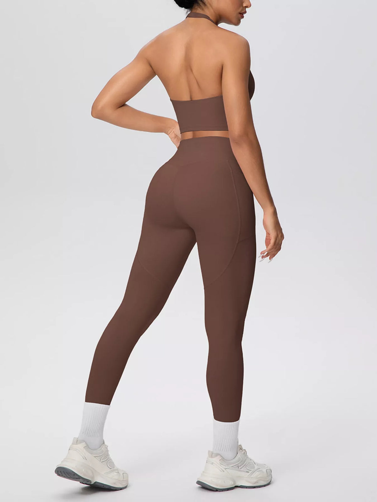Halter Neck Crop Top and High-Waisted Leggings Active Set, view 6