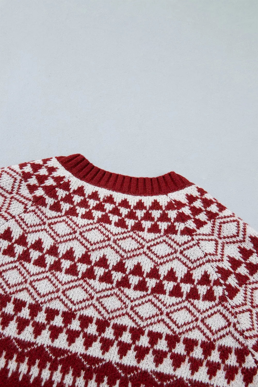 Geometric Print Button Front Long Sleeve Knitwear Cardigan - Lilixa.store