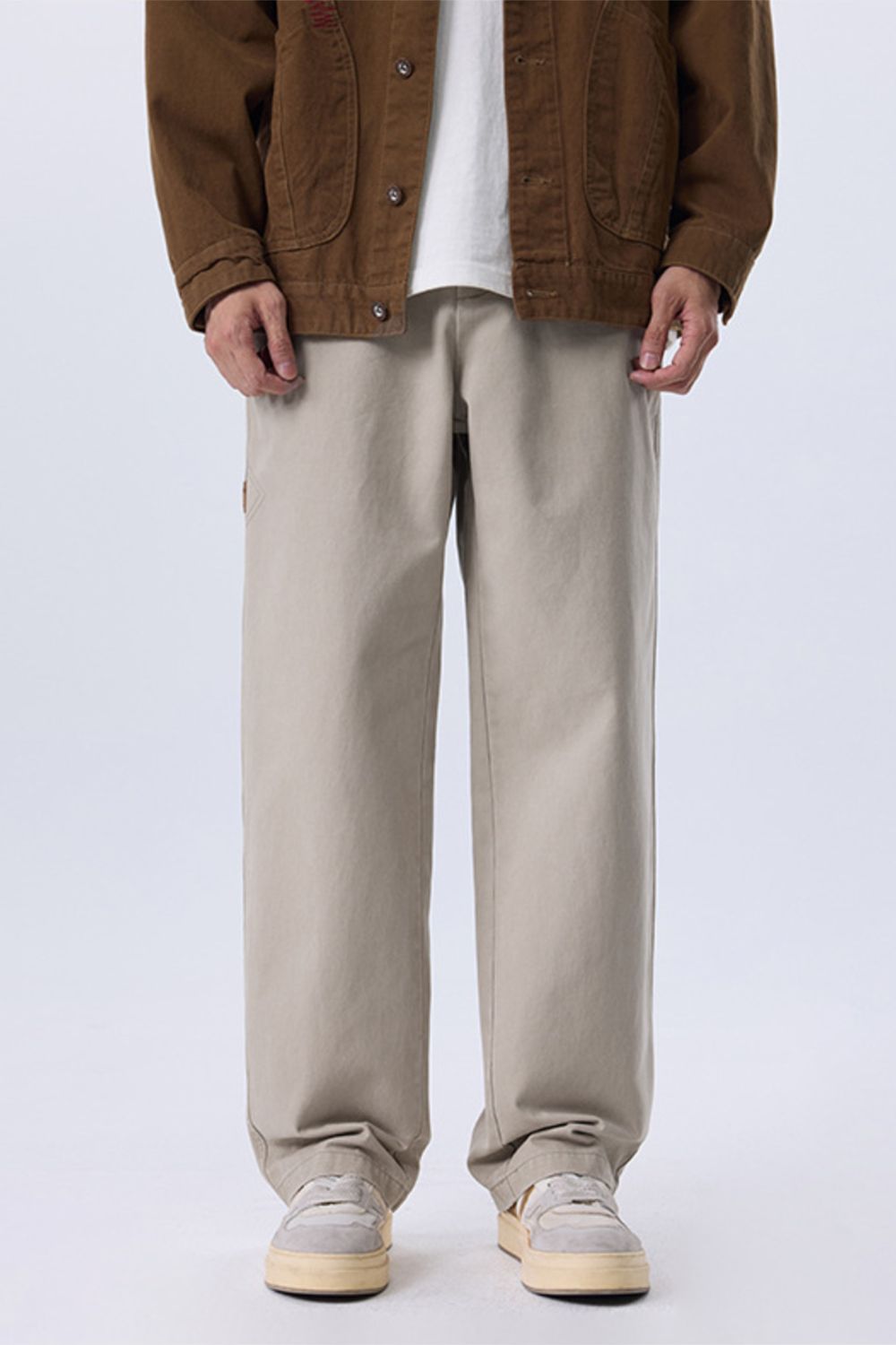 Men's Plus Size Wide Leg Pants in Mocha