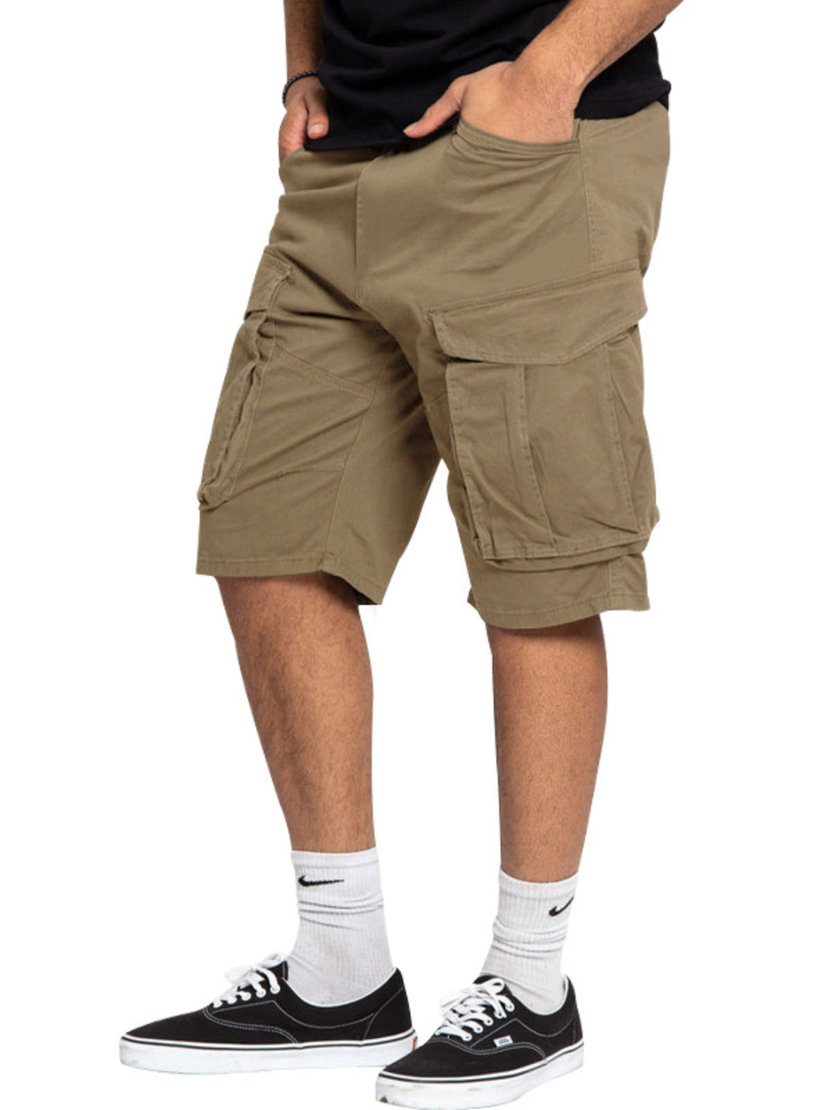 Men's Full Size Cargo Shorts with Multiple Pockets Plus Size, view 4