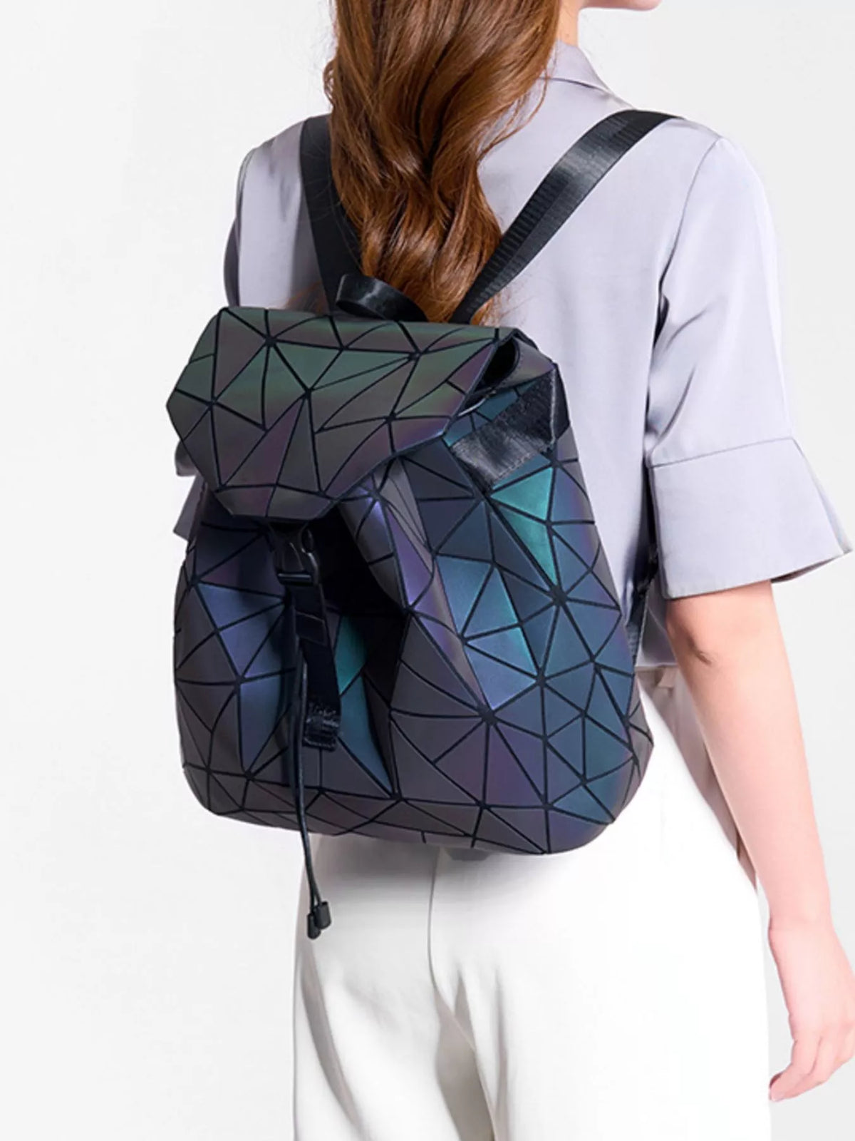 Geometric Buckle Backpack Bag - Lilixa.store