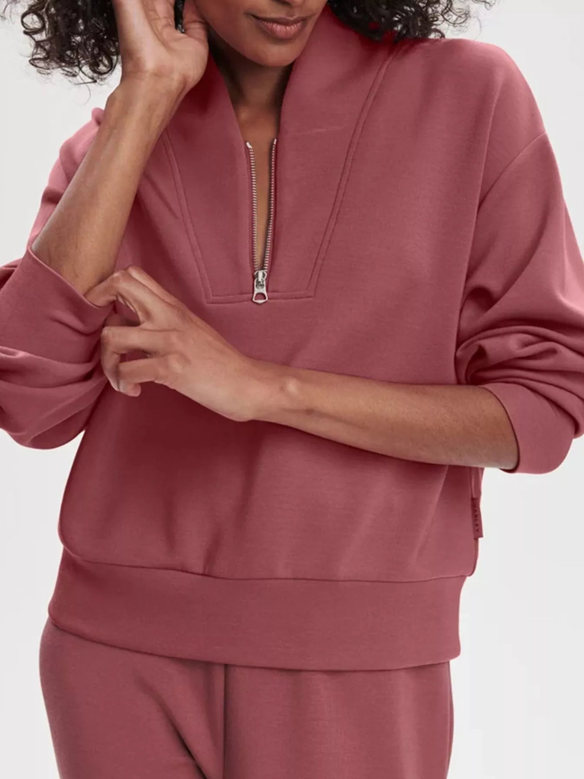 Quarter-Zip Sweatshirt and Wide-Leg Pants Set
