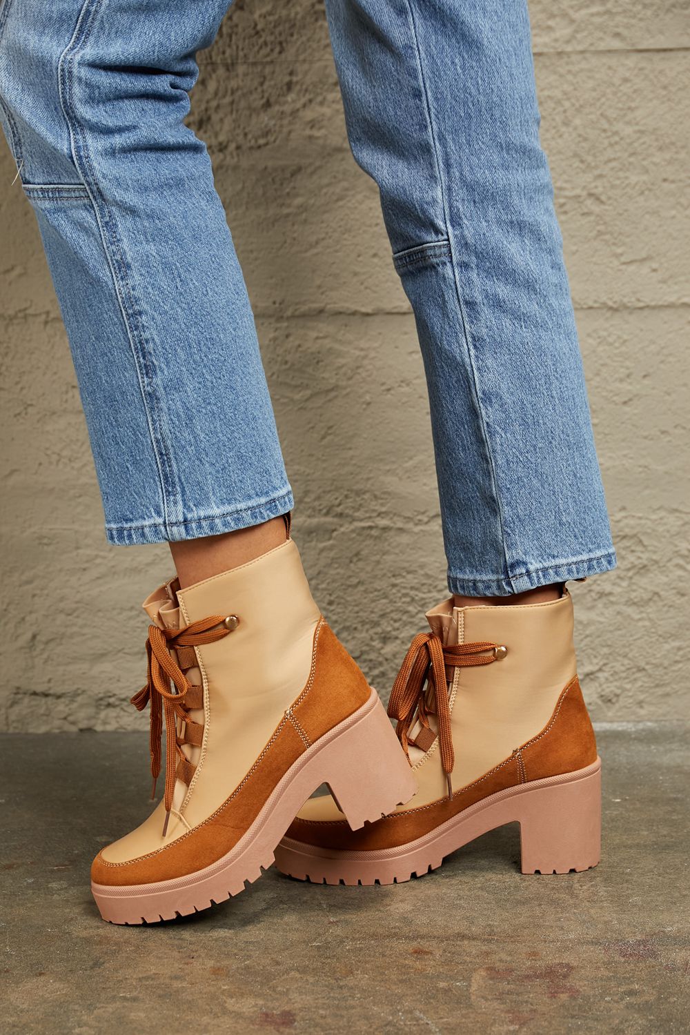 East Lion Corp Lace Up Lug Booties - Lilixa.store