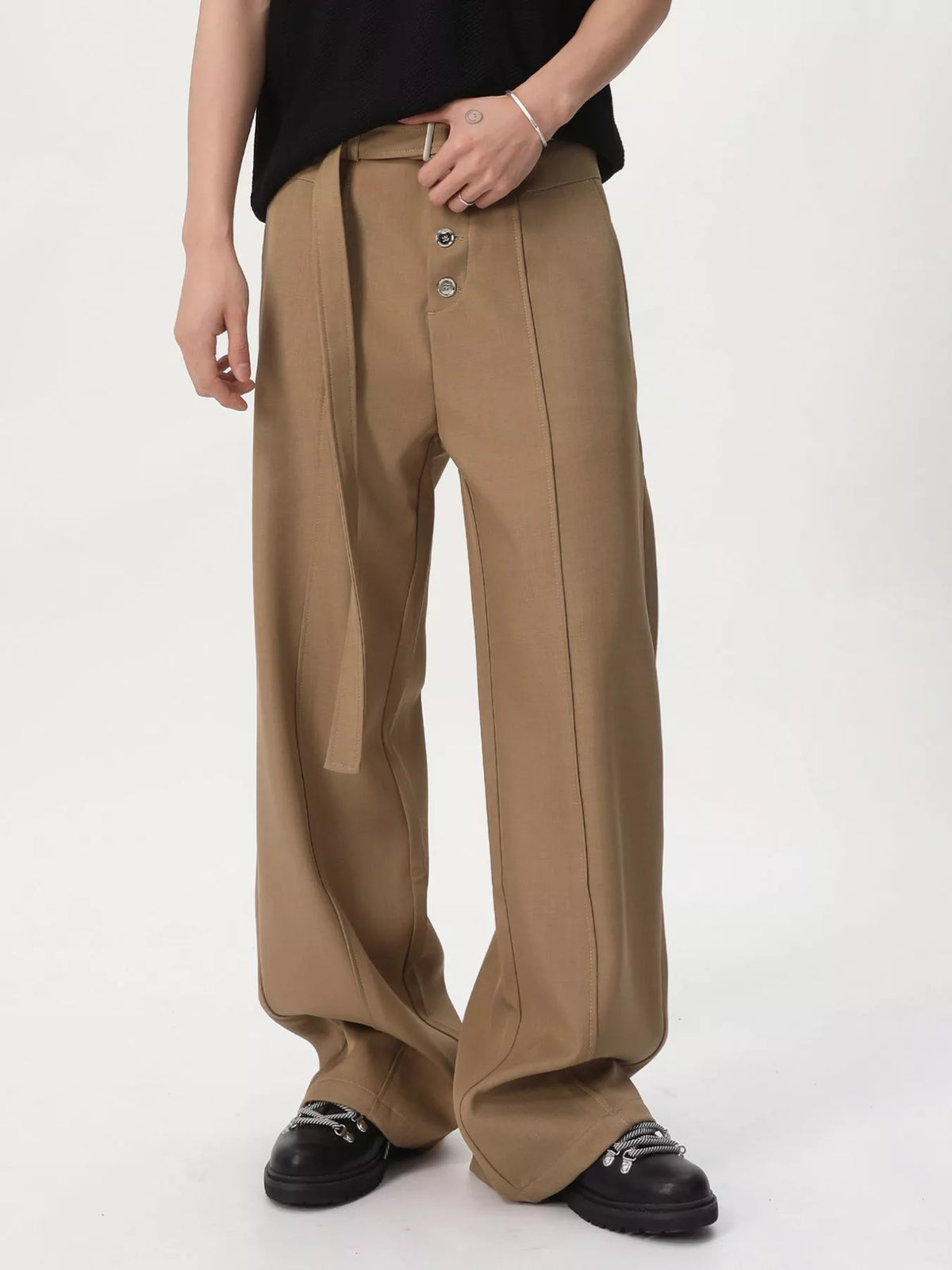 Men's High-Waisted Wide-Leg Pants - Lilixa.store