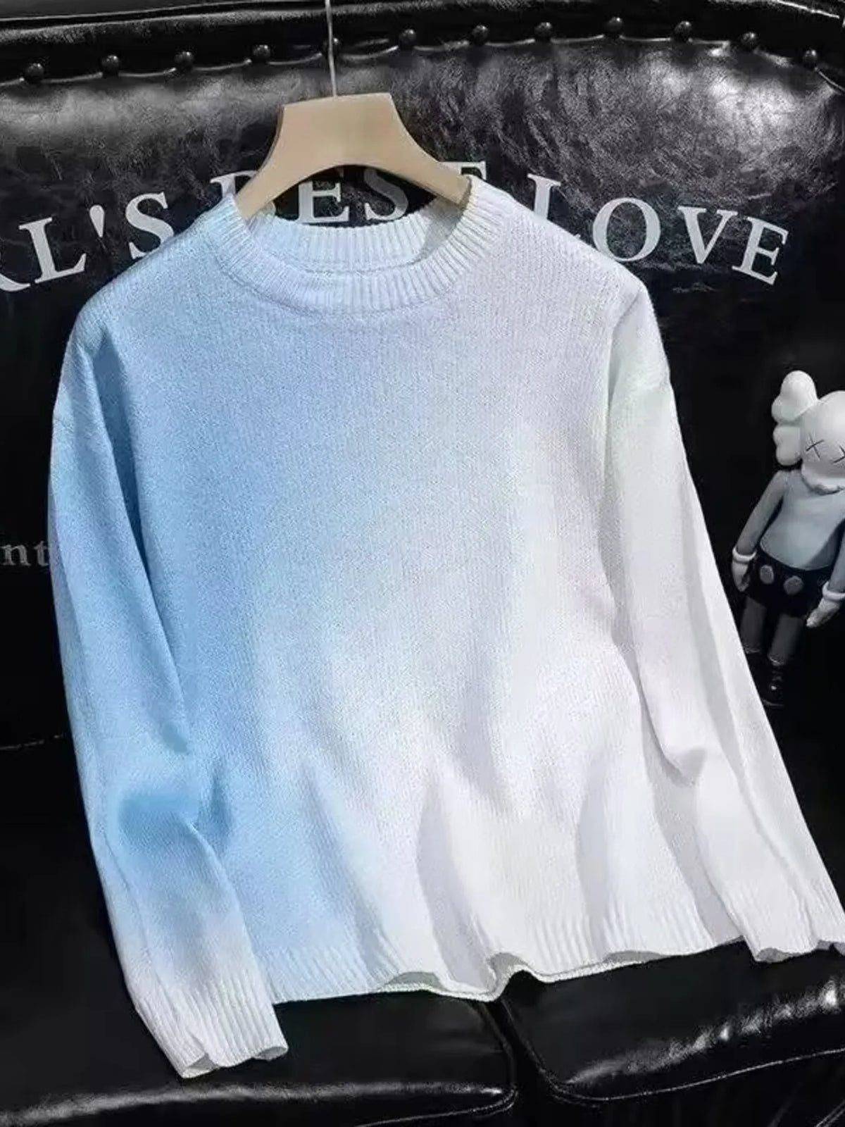 Men's Gradient Round Neck Knitted Pullover - Lilixa.store