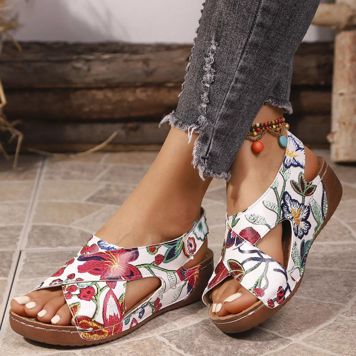 Open Toe Wedge Sandals - Lilixa.store
