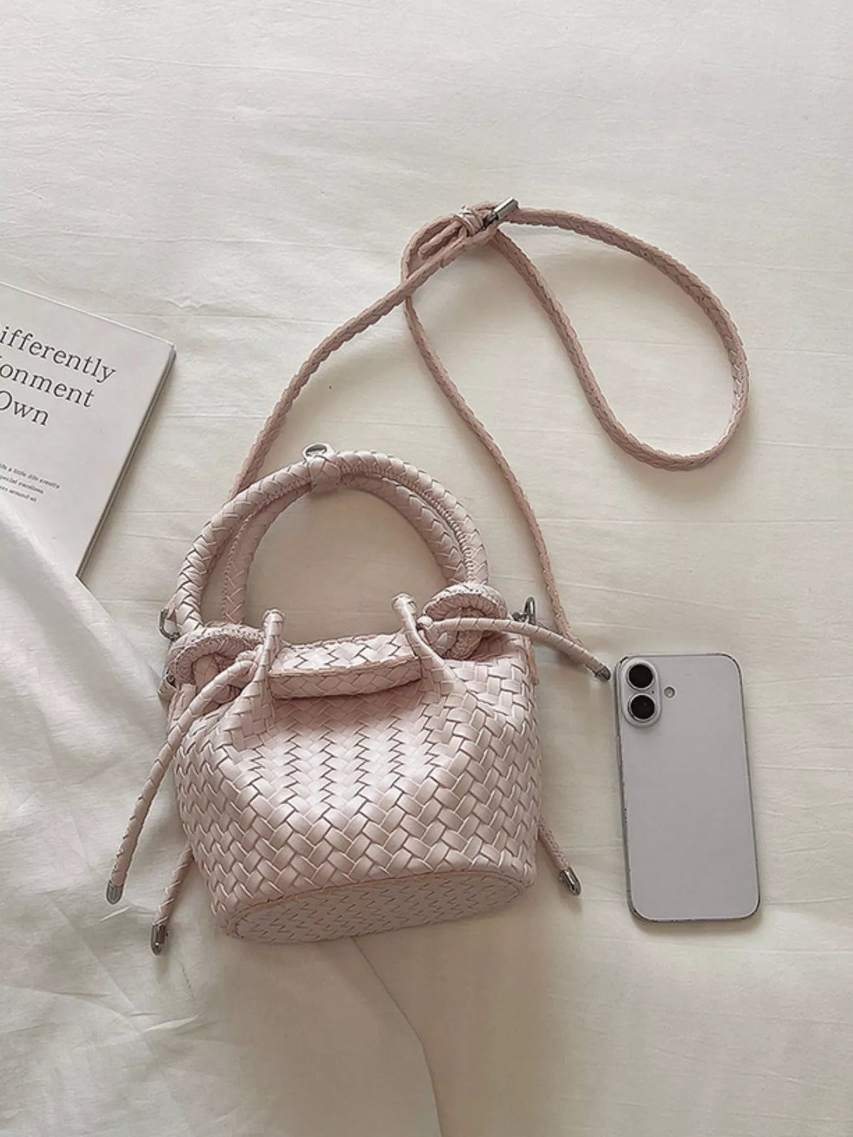 Woven Bucket Crossbody Bag