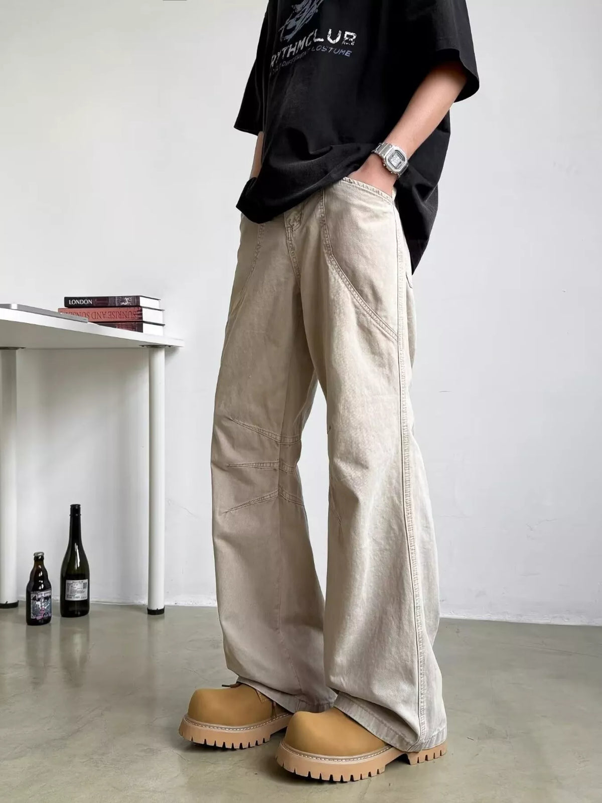 Men's Full Size Wide Leg Pants Plus Size