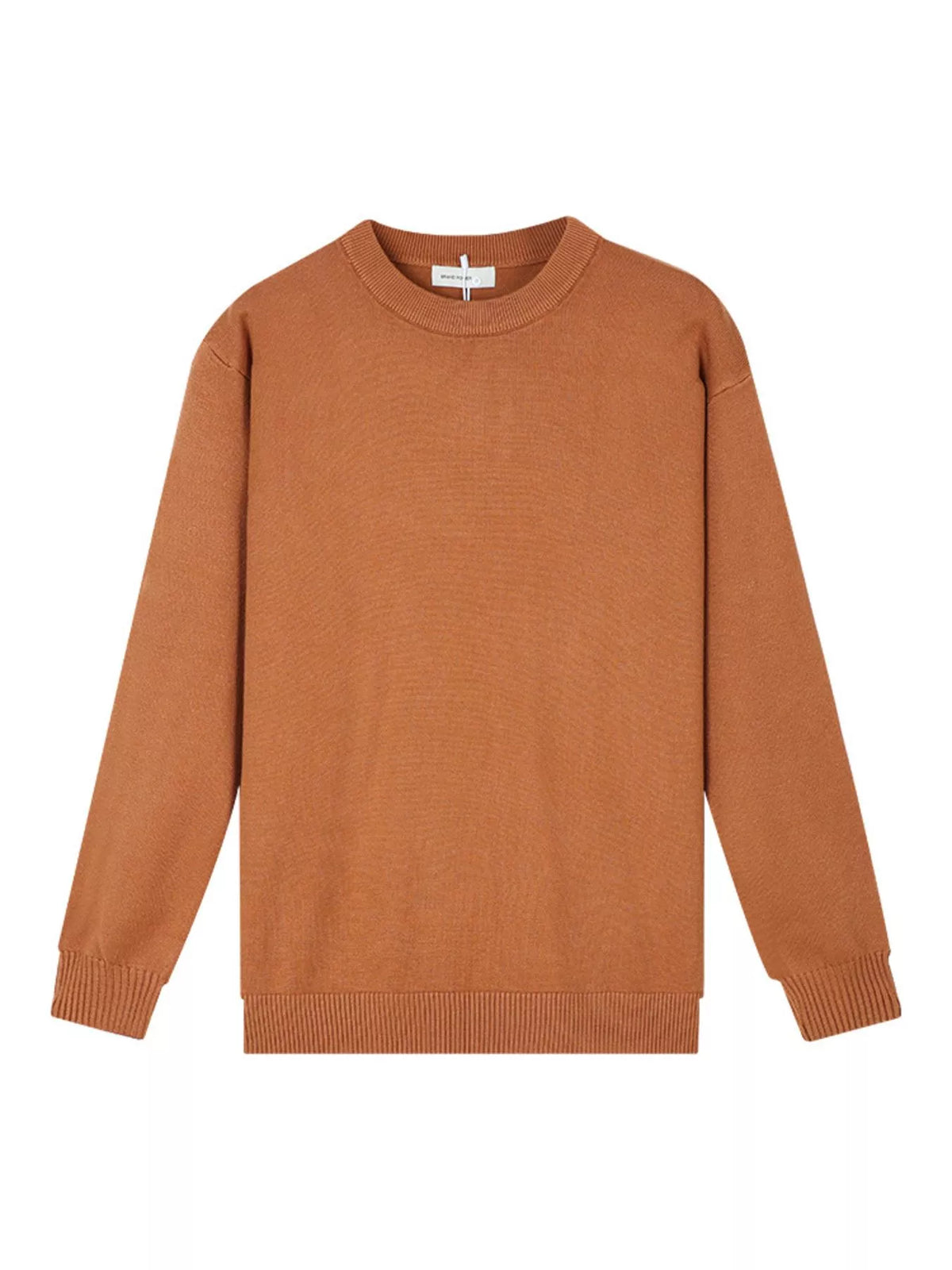 Men's Minimalist Crew Neck Sweater with Ribbed Cuffs, view 8