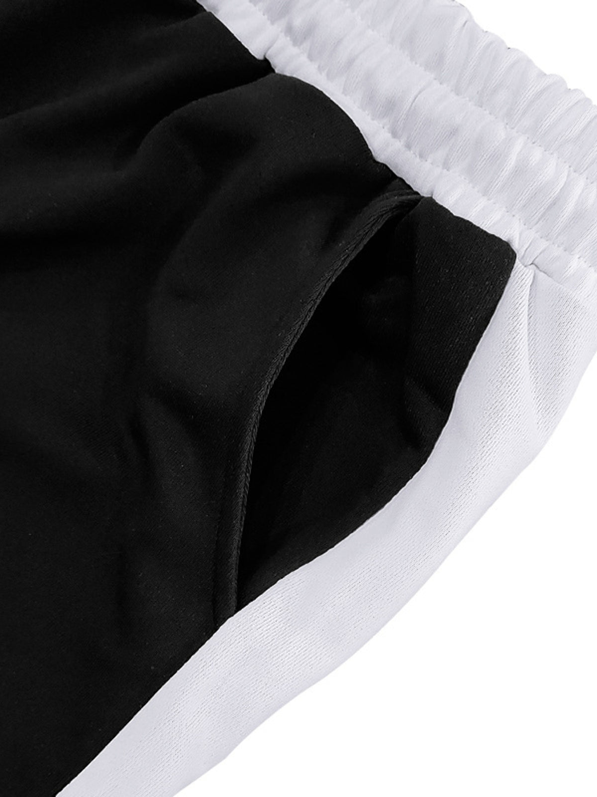 Men's Full Size Contrast Stripe Drawstring Sweatpants Plus Size, view 4