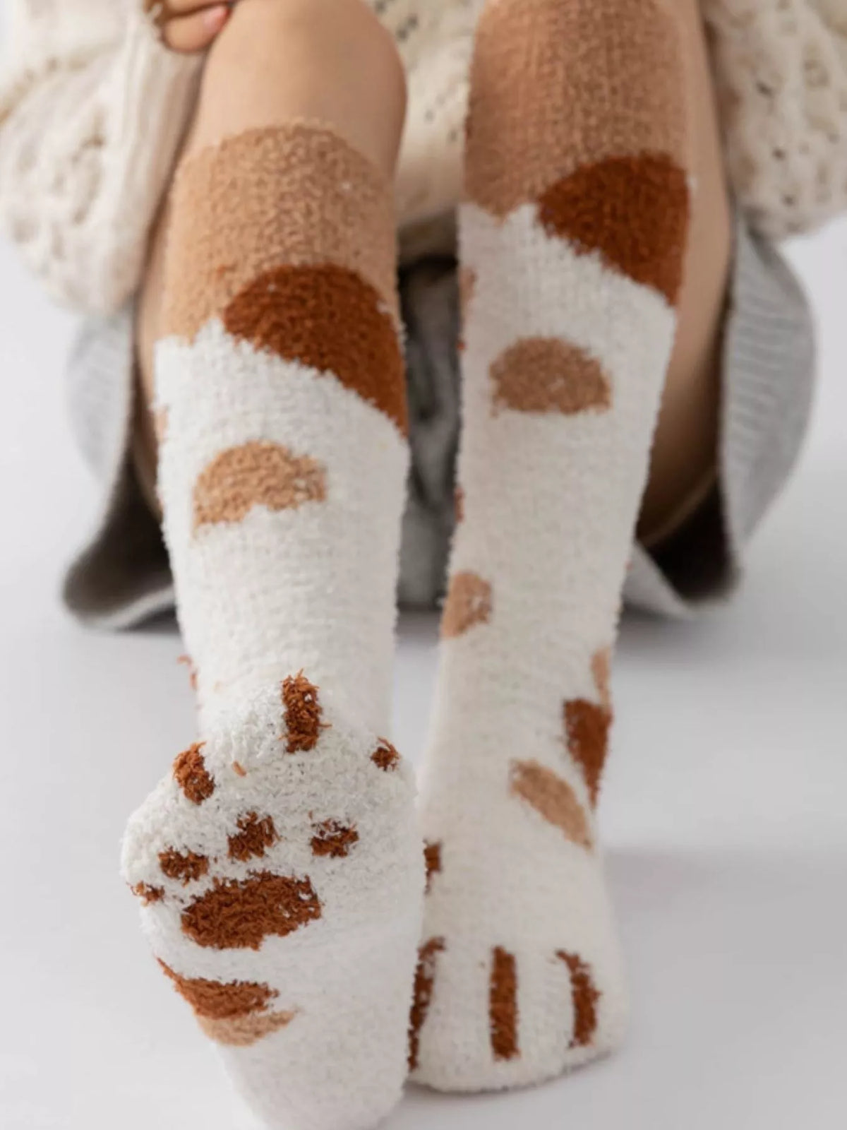 Fuzzy Knee-High Animal Paw Socks - Lilixa.store