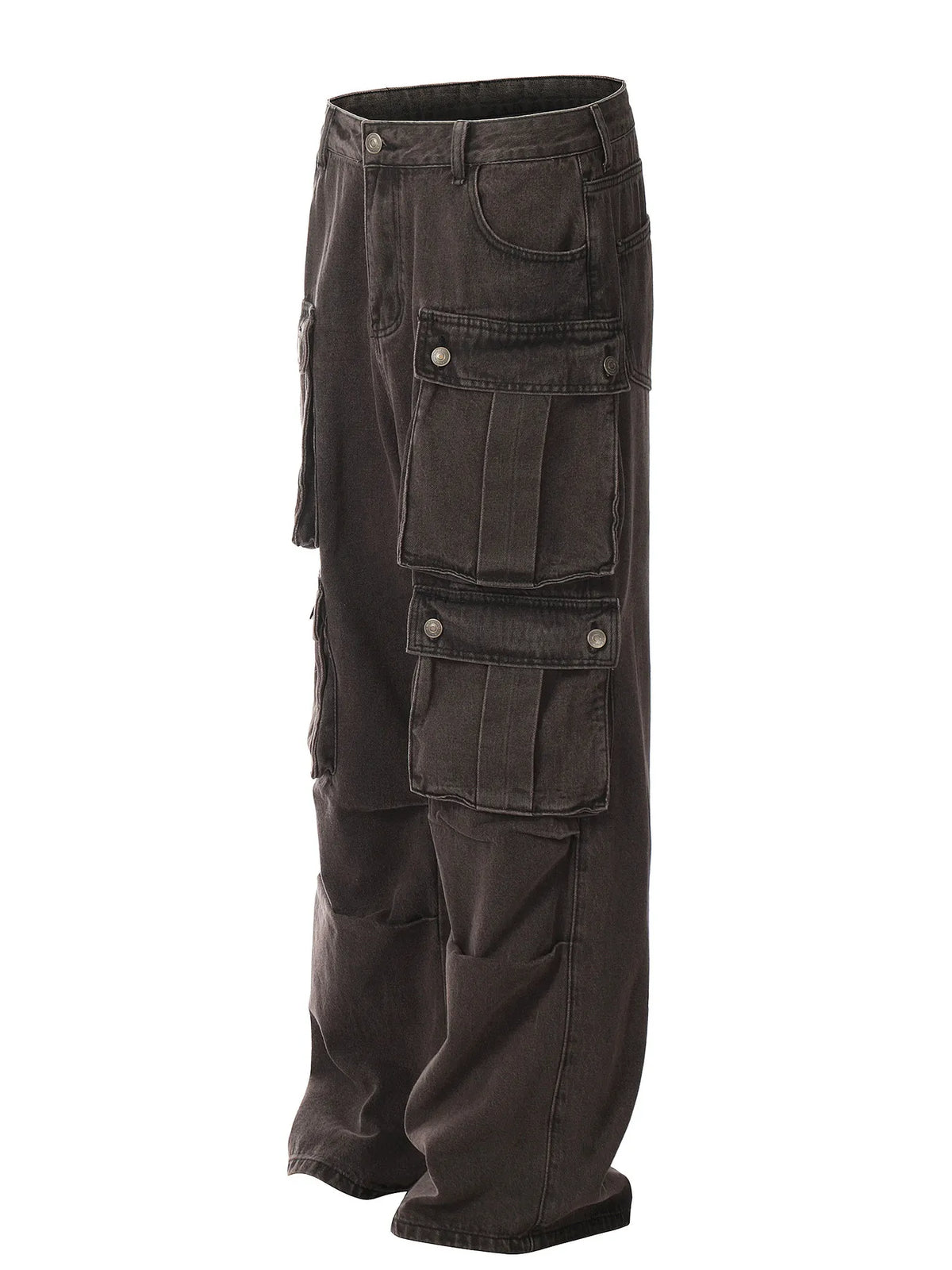 Men's Multi-Pocket Cargo Pants in Washed Brown, view 2