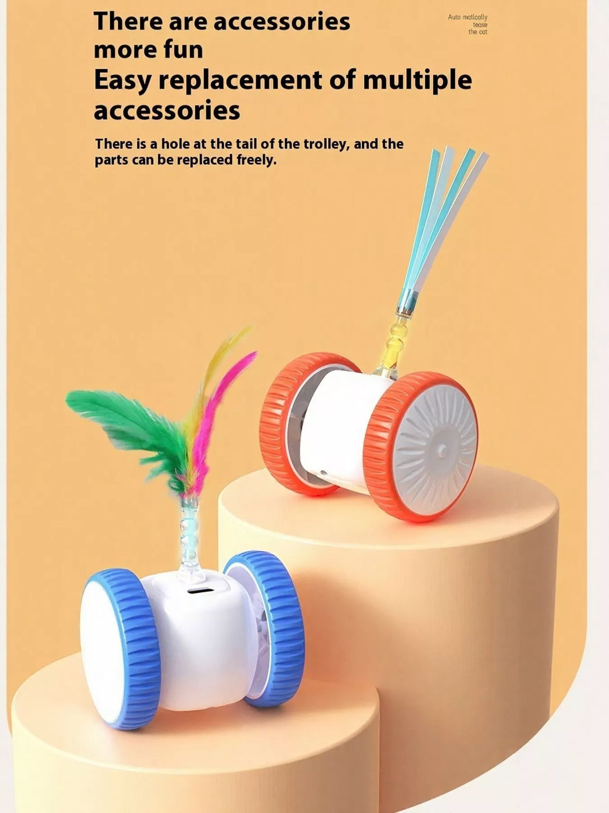 Interactive Self-Rotating Feather Pet Chase Toy - Lilixa.store
