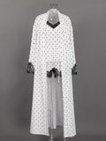 Polka Dot Lace Trim Cami & Cardigan and Shorts Set - Lilixa.store