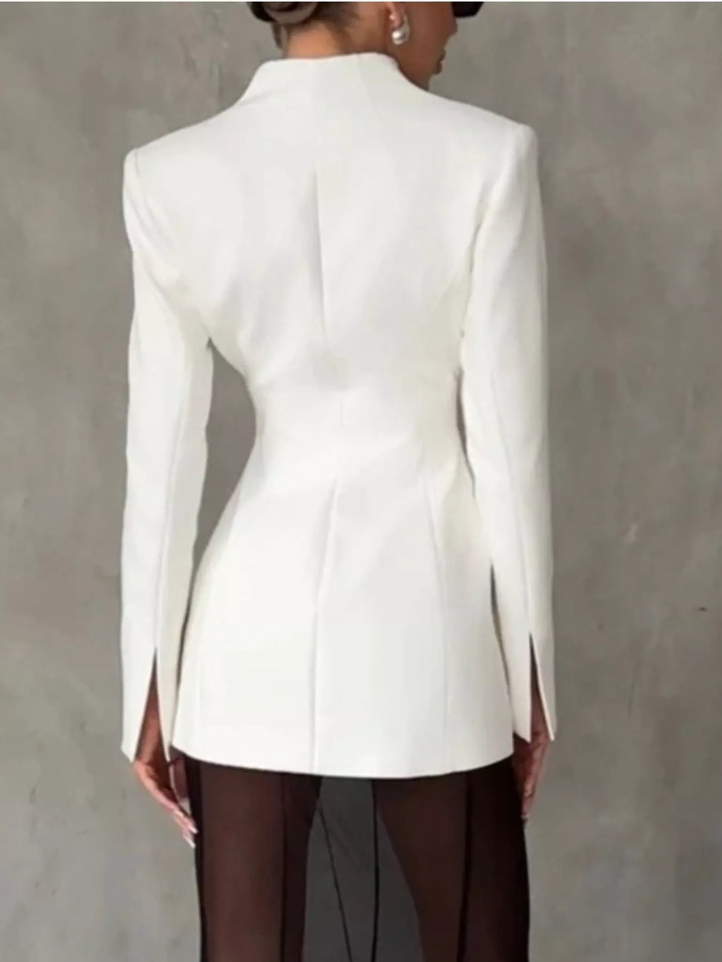 Slim-Fit Structured Waist Blazer - Lilixa.store