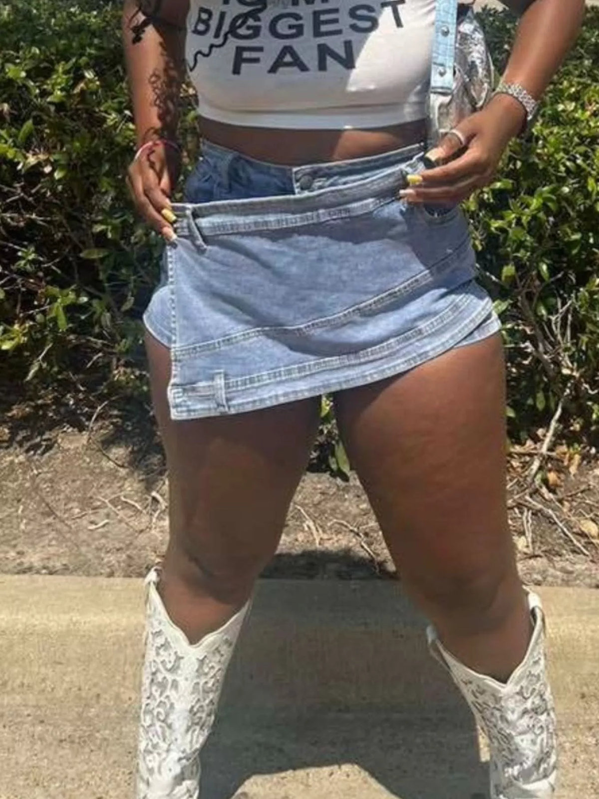 Asymmetrical Wrap Denim Shorts - Lilixa.store