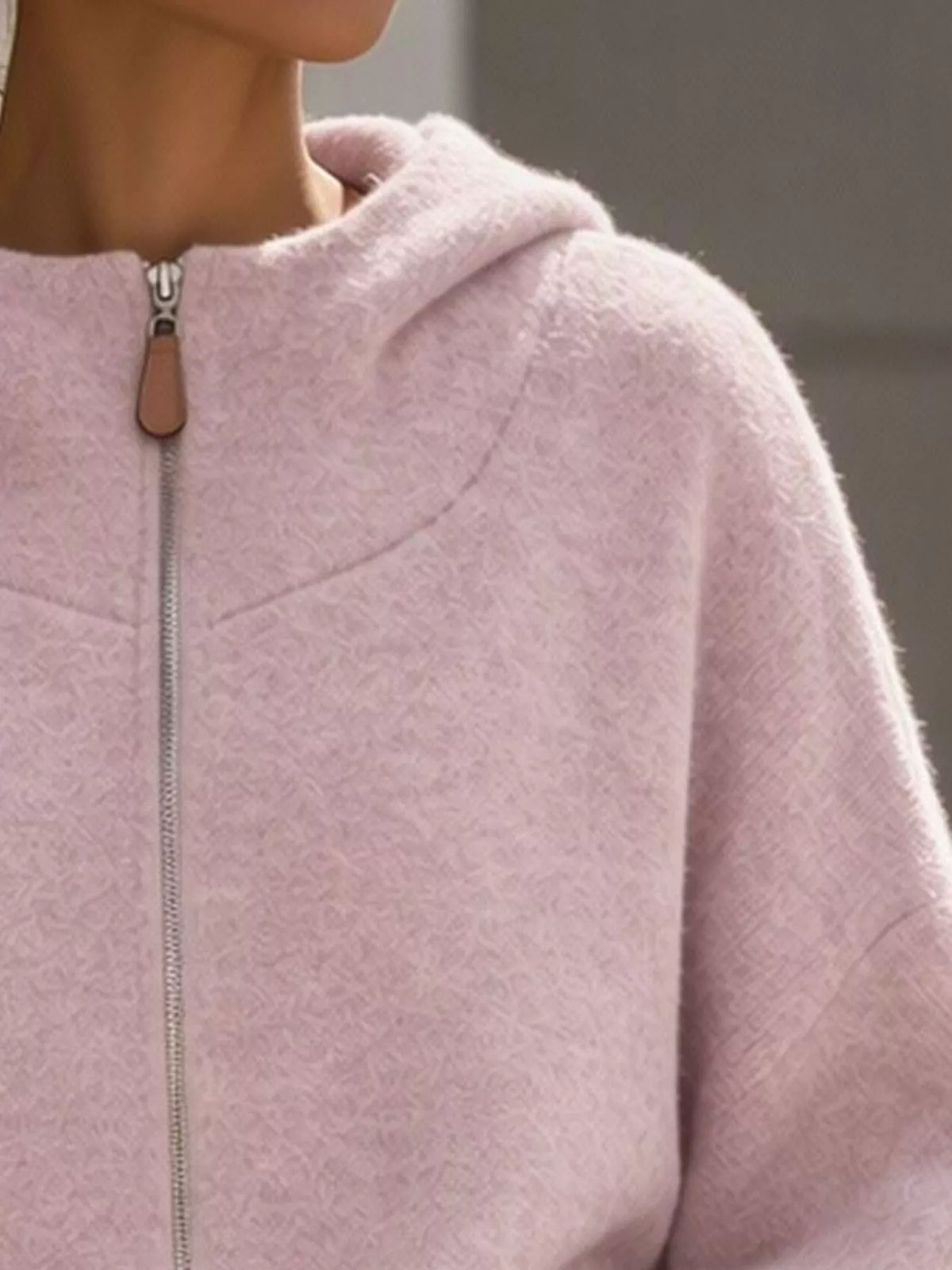 Contrast Denim Pockets Hooded Cardigan - Lilixa.store