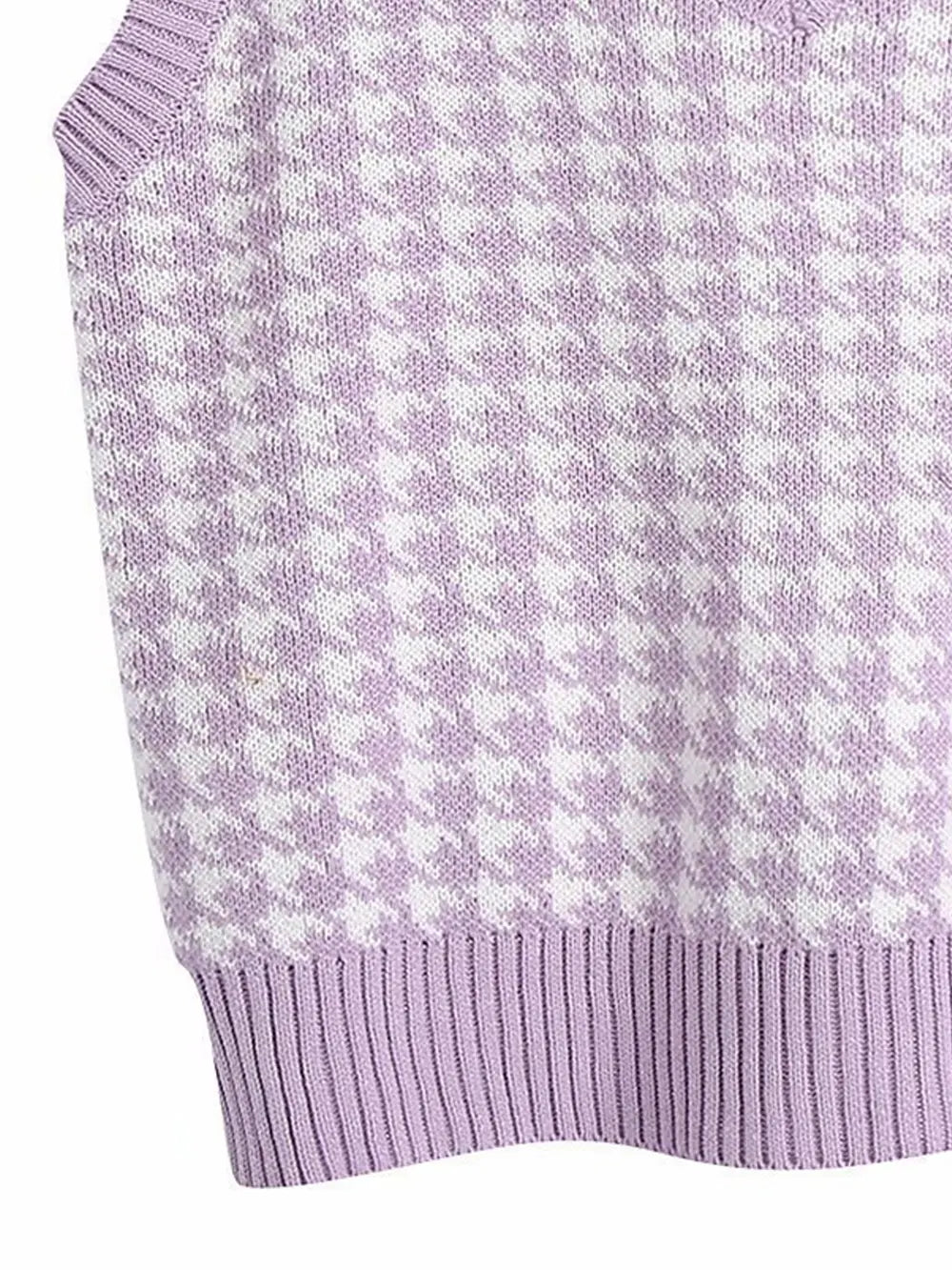 Houndstooth V-Neck Sweater Vest, view 15
