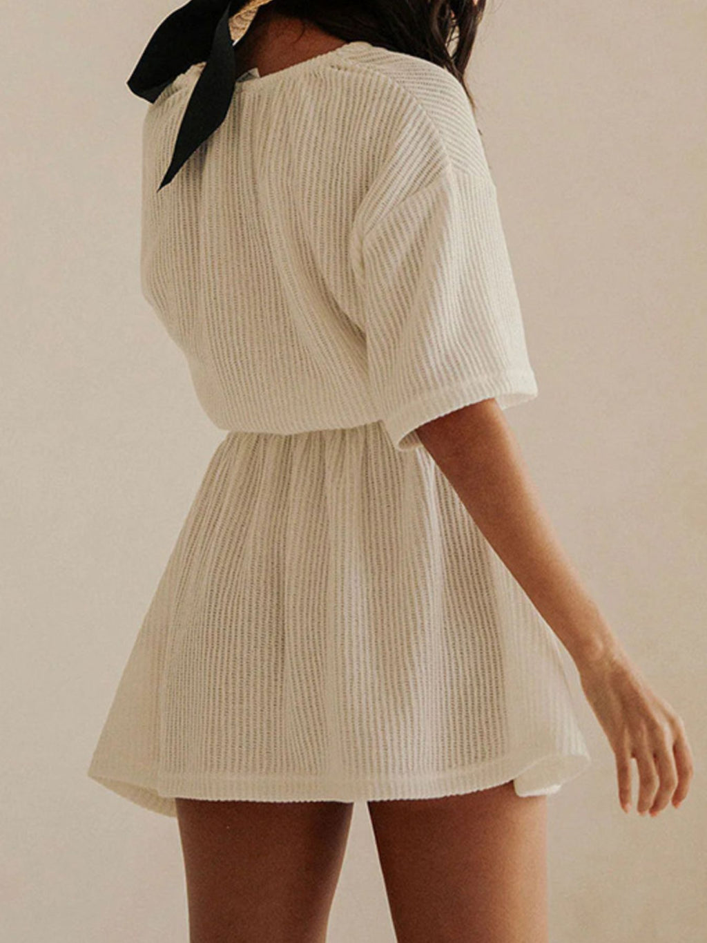 Relaxed Fit Half Sleeve Cover-Up Dress - Lilixa.store