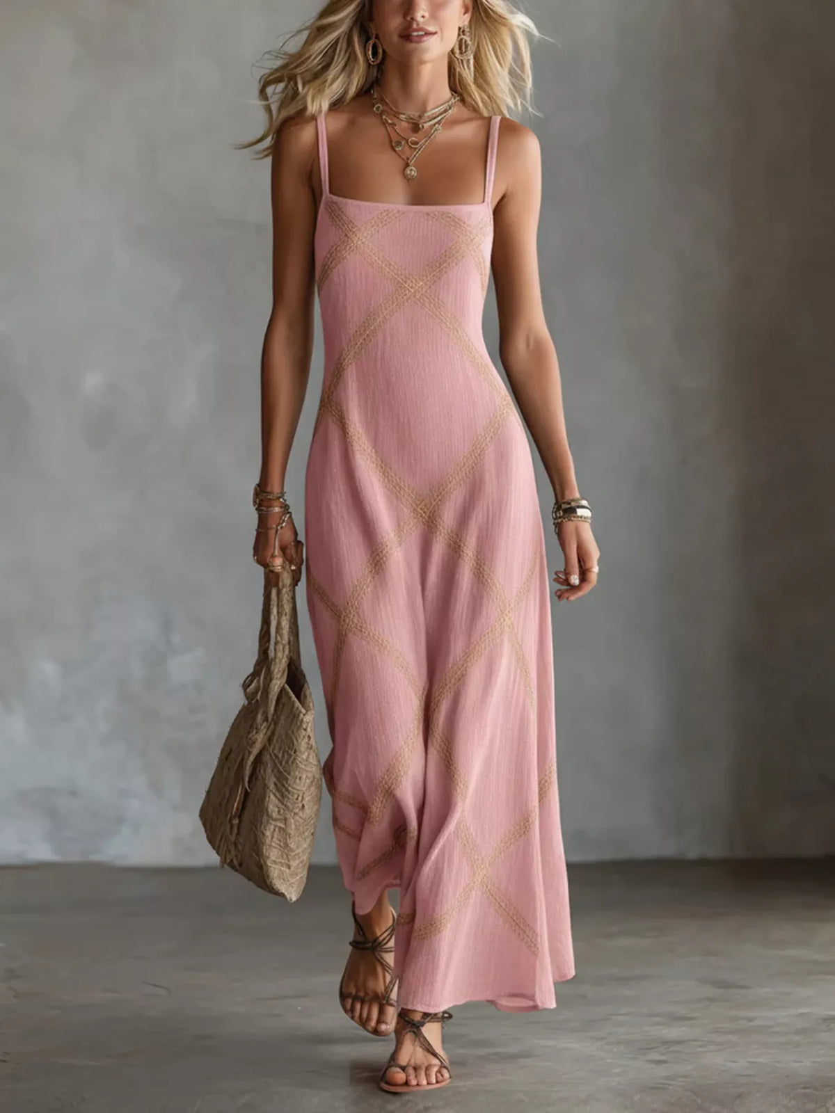 Full Size Square Neck Maxi Dress Plus Size