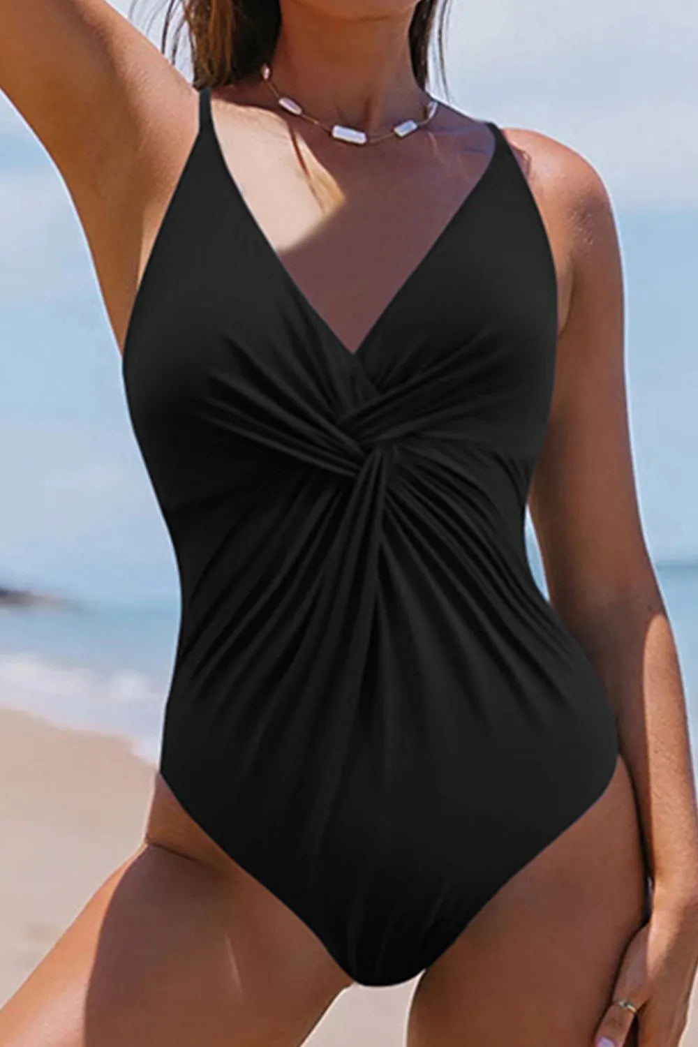 Twisted Crisscross V-Neck One-Piece Swimwear - Lilixa.store