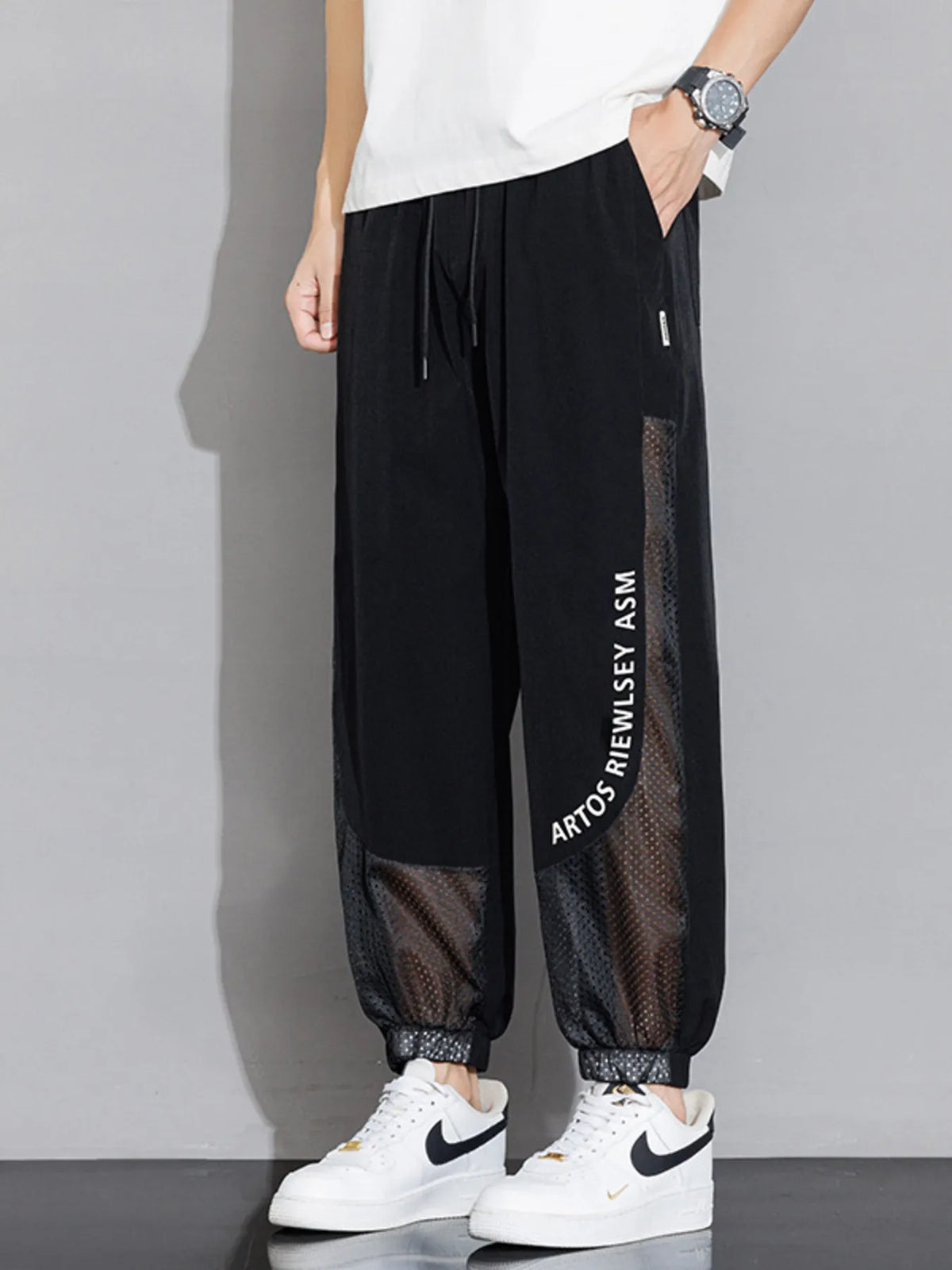 Men's Plus Size Wide Leg Pants in Black