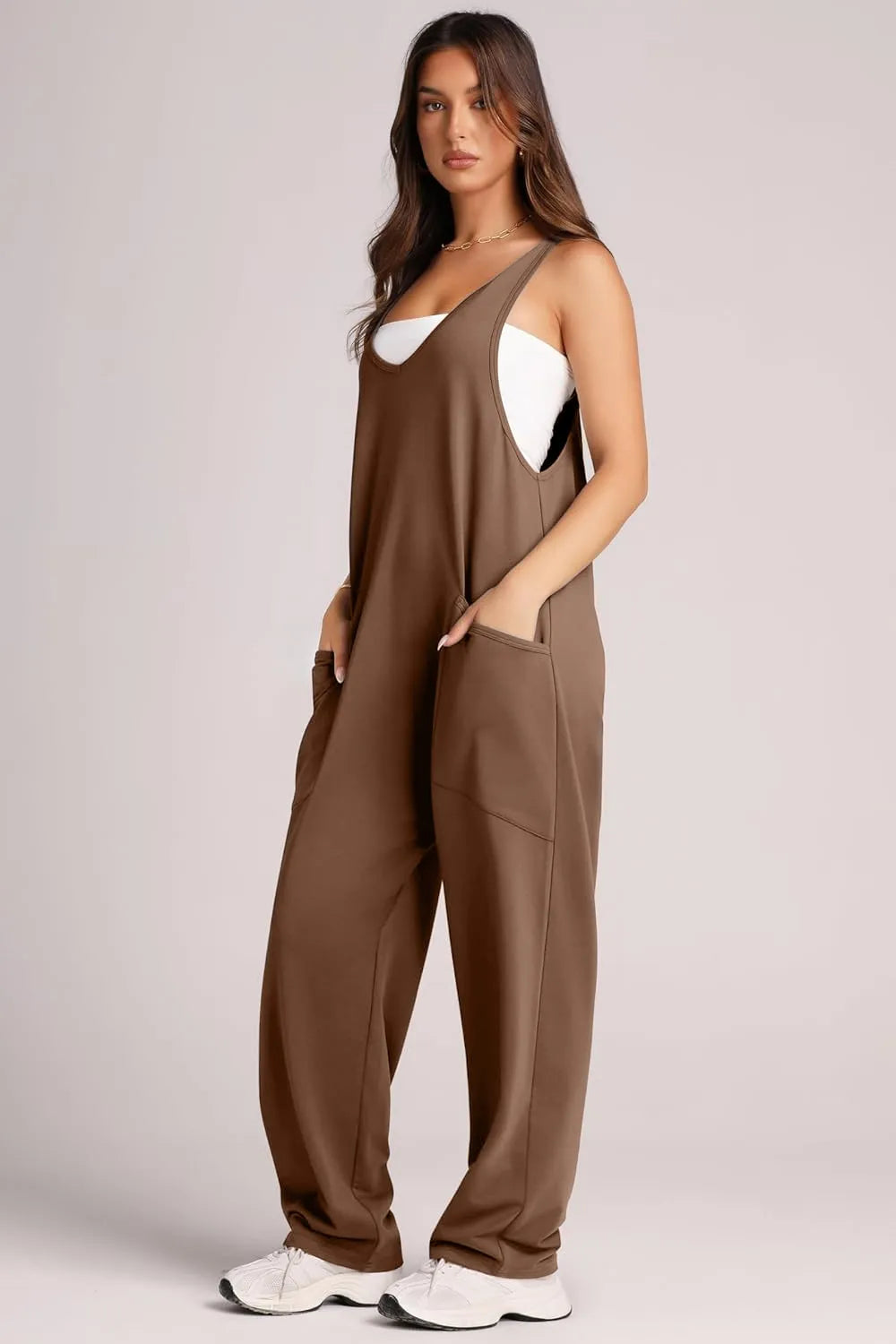 Lovelet Wide Strap Jumpsuit with Pockets - Lilixa.store